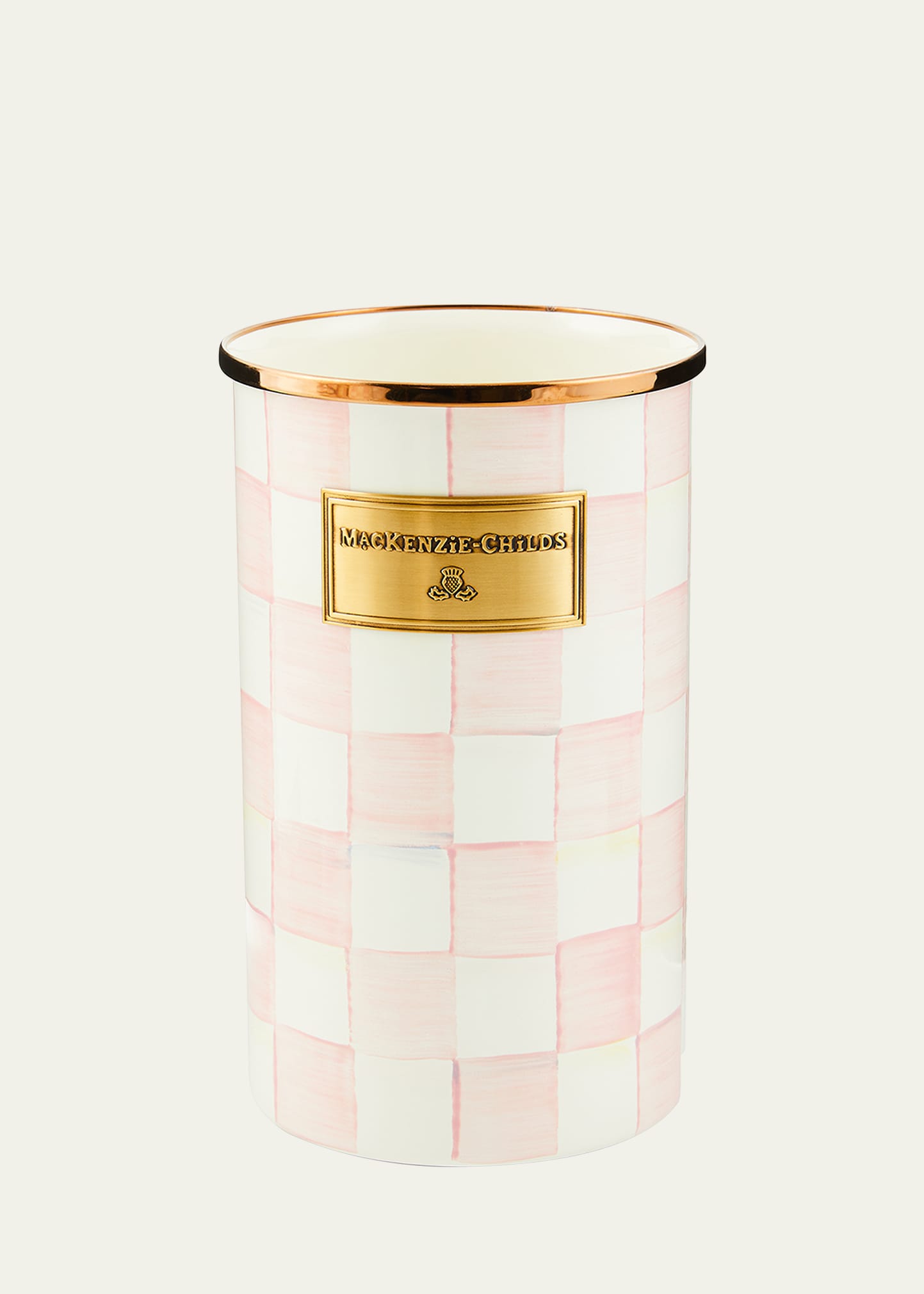 Mackenzie-childs Rosy Check Enamel Utensil Holder