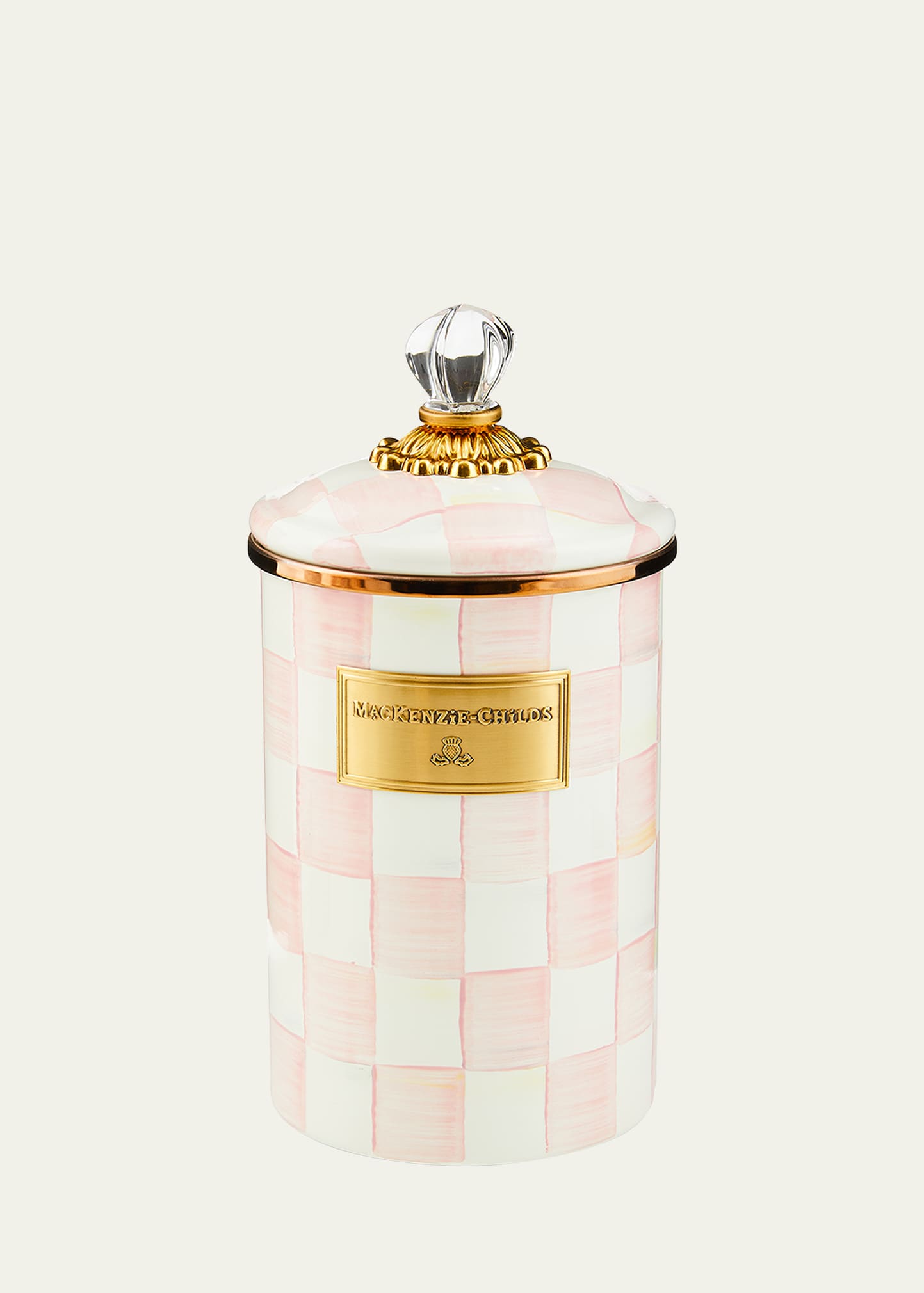Shop Mackenzie-childs Rosy Check Enamel Large Canister