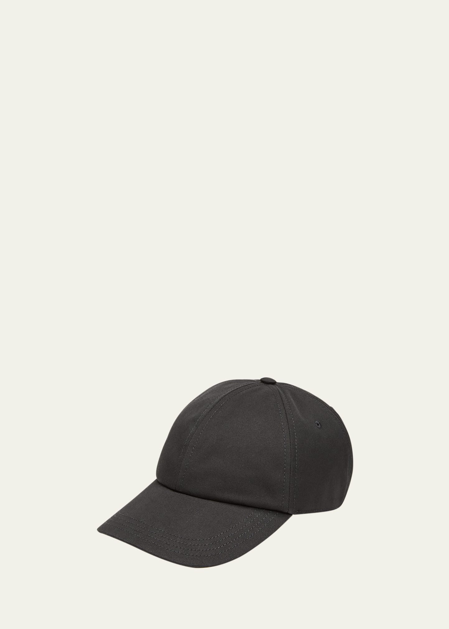 Shop Burberry Men's Check-lined Cotton Baseball Cap In Black