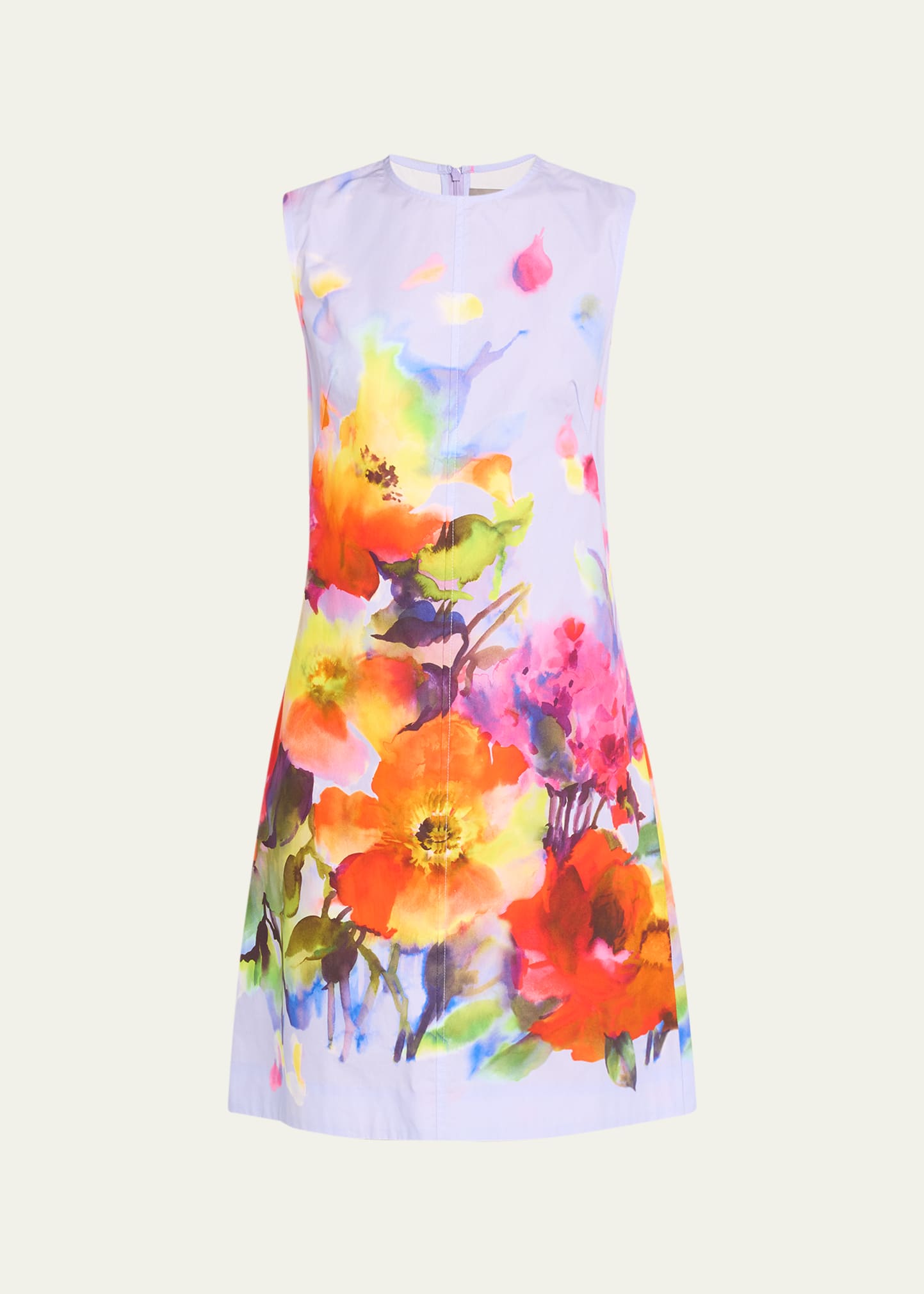 Shop Lela Rose Kelly Floral Print Dress In Periwinkle Multi