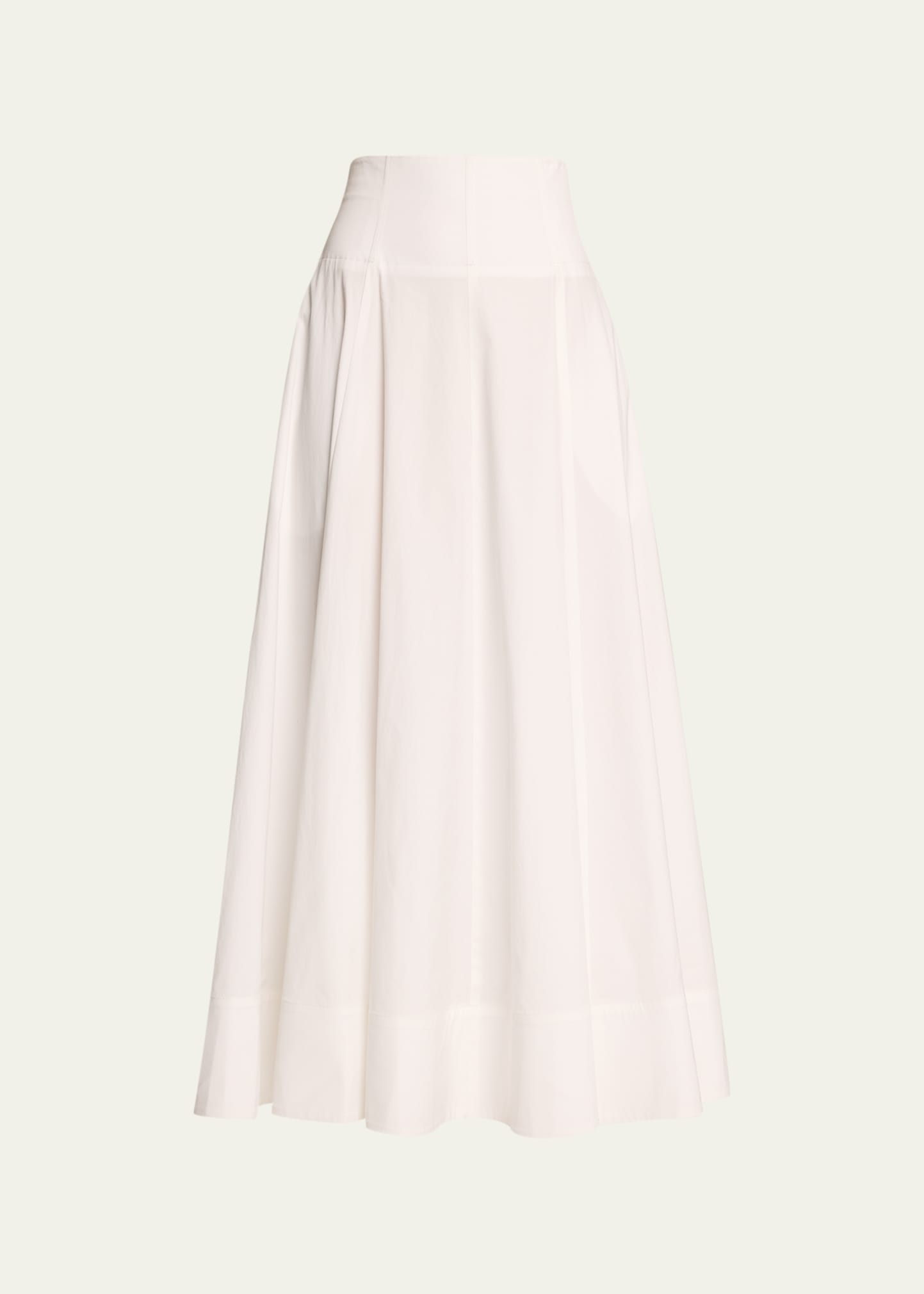 Lela Rose Pleated Full Maxi Skirt In Ivory