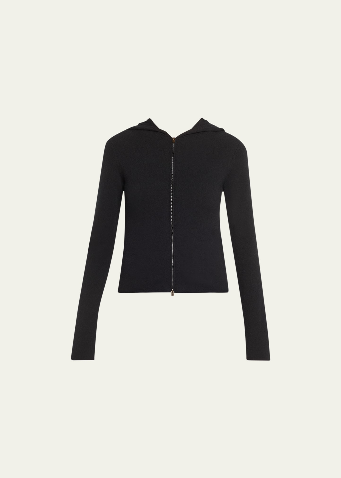 Wool and Cashmere Blend Zip-Front Hoodie