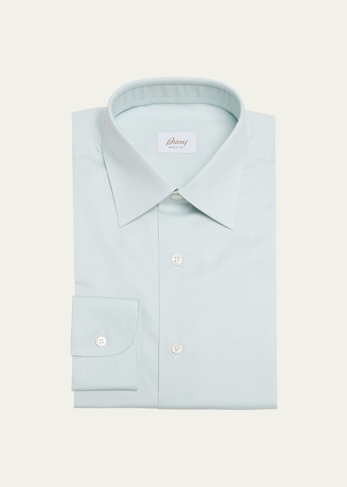 Shop Brioni Men's Cotton Dress Shirt In Aqua
