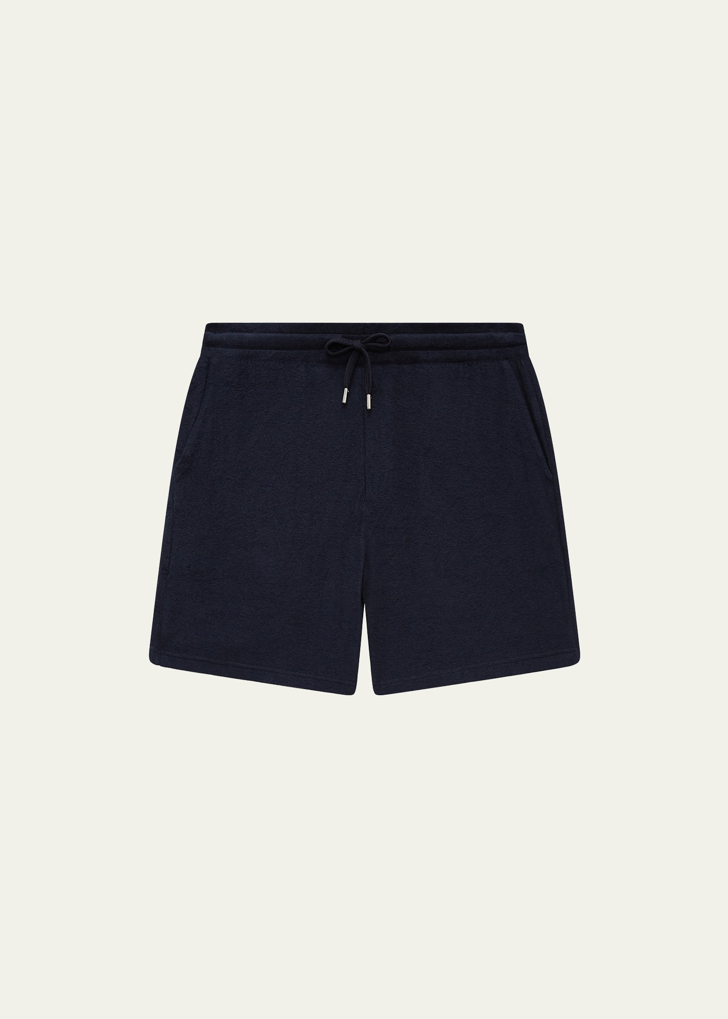Frescobol Carioca Augusto Terry Cotton Shorts In Navy