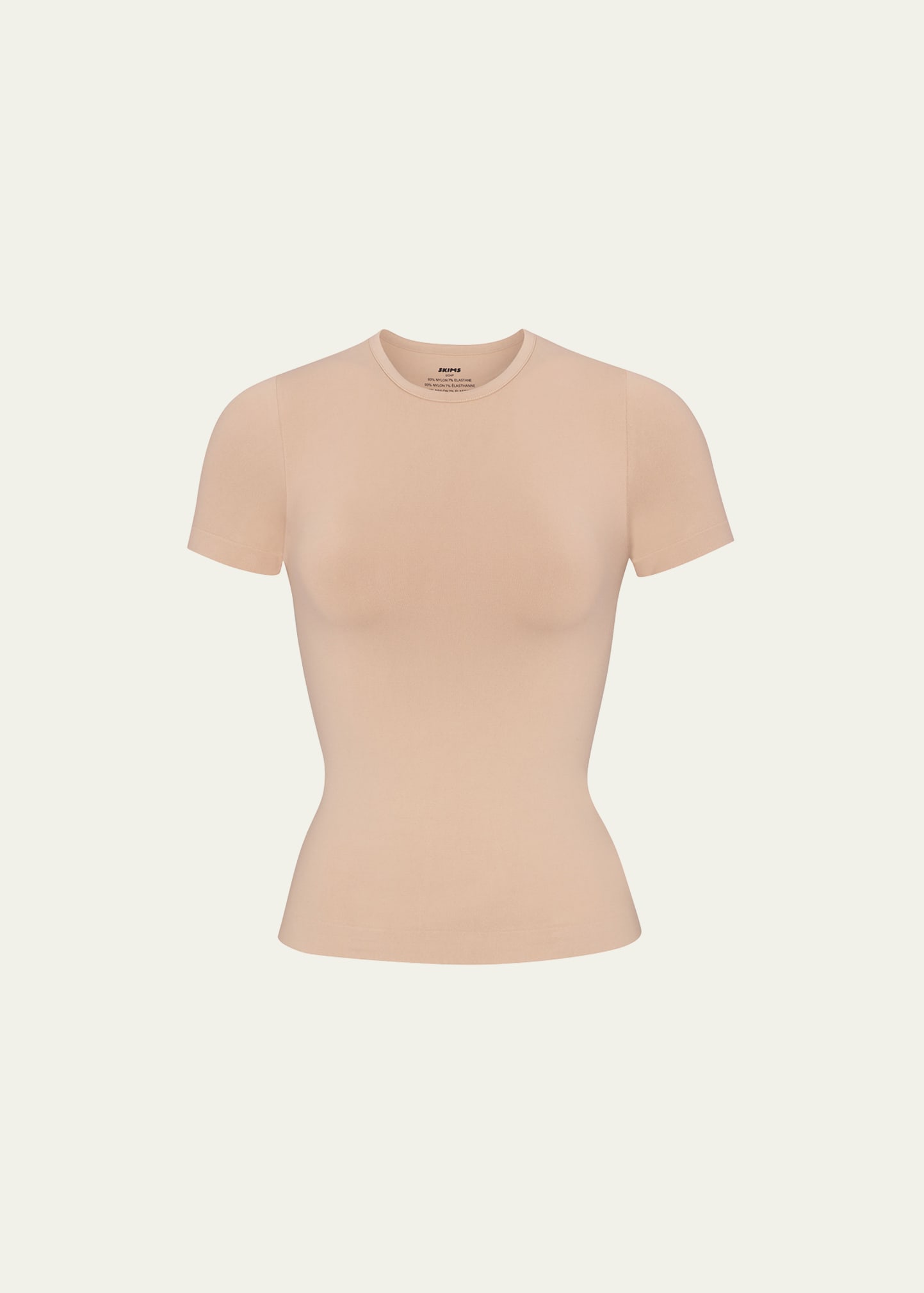 Skims Short-sleeve Crewneck T-shirt In Clay