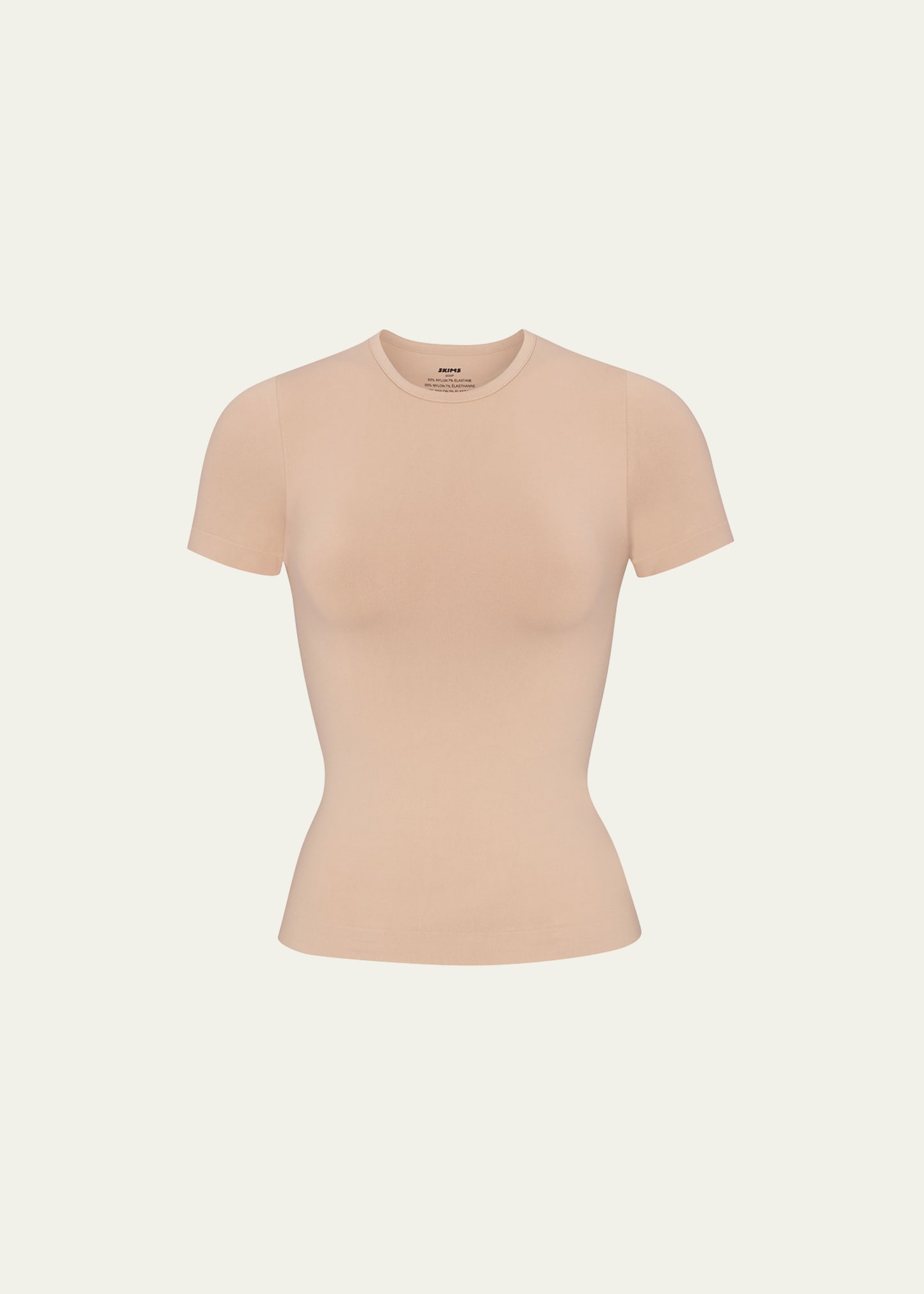 Shop Skims Soft Smoothing Seamless Short-sleeve T-shirt In Clay