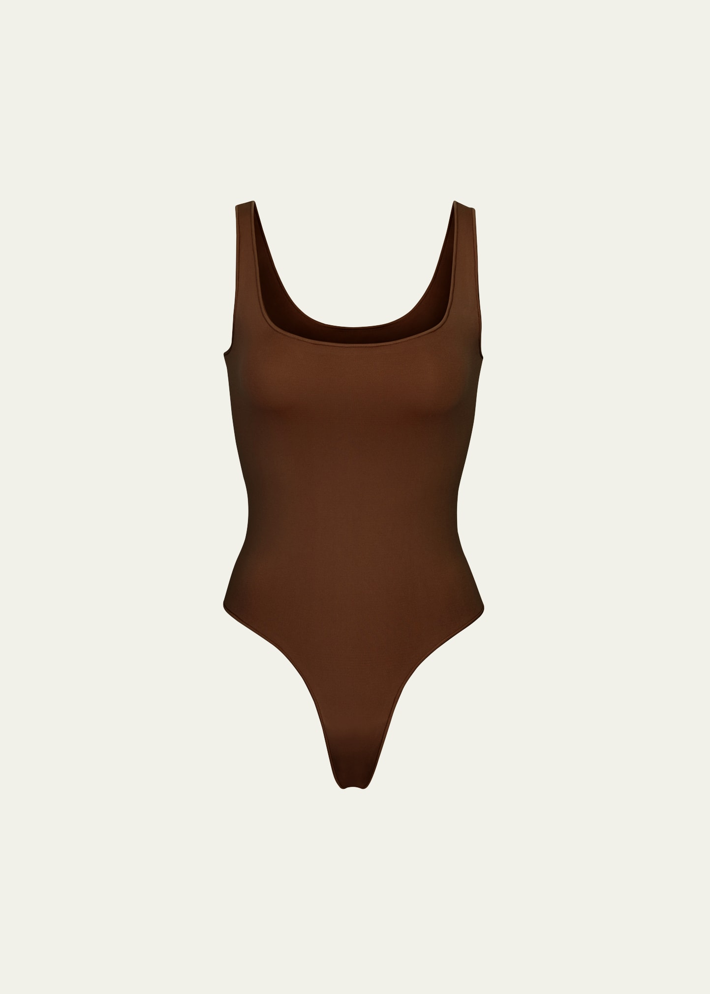 Skims Sleeveless Smoothing Scoop-neck Bodysuit In Cocoa
