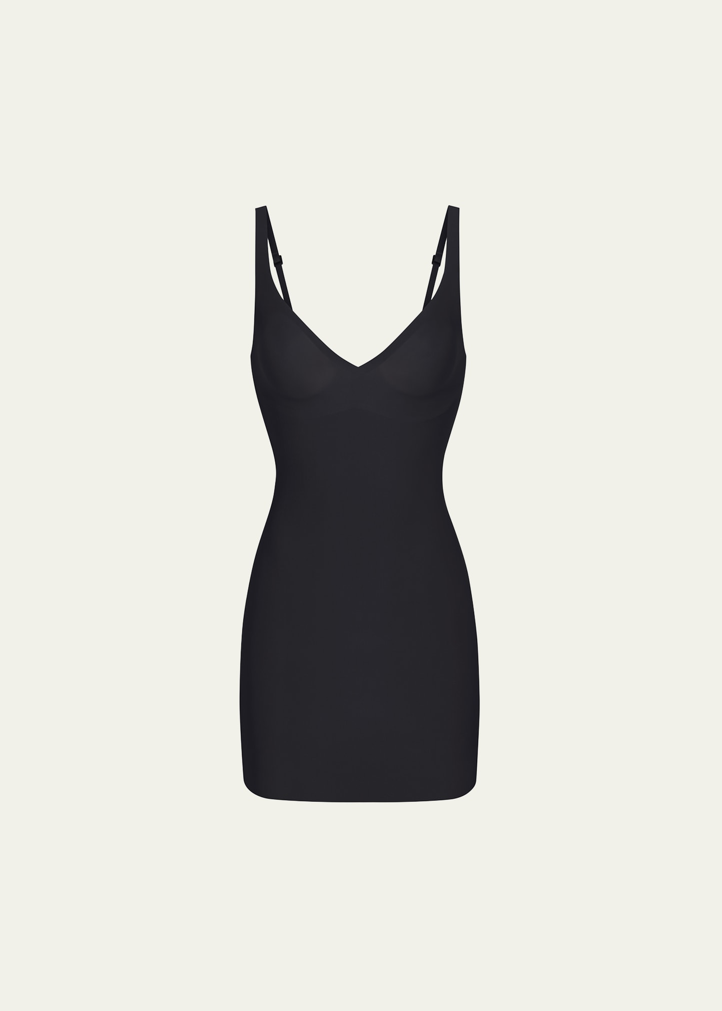 Skims Womens Onyx Foundations Fitted Stretch-woven Mini Dress | ModeSens