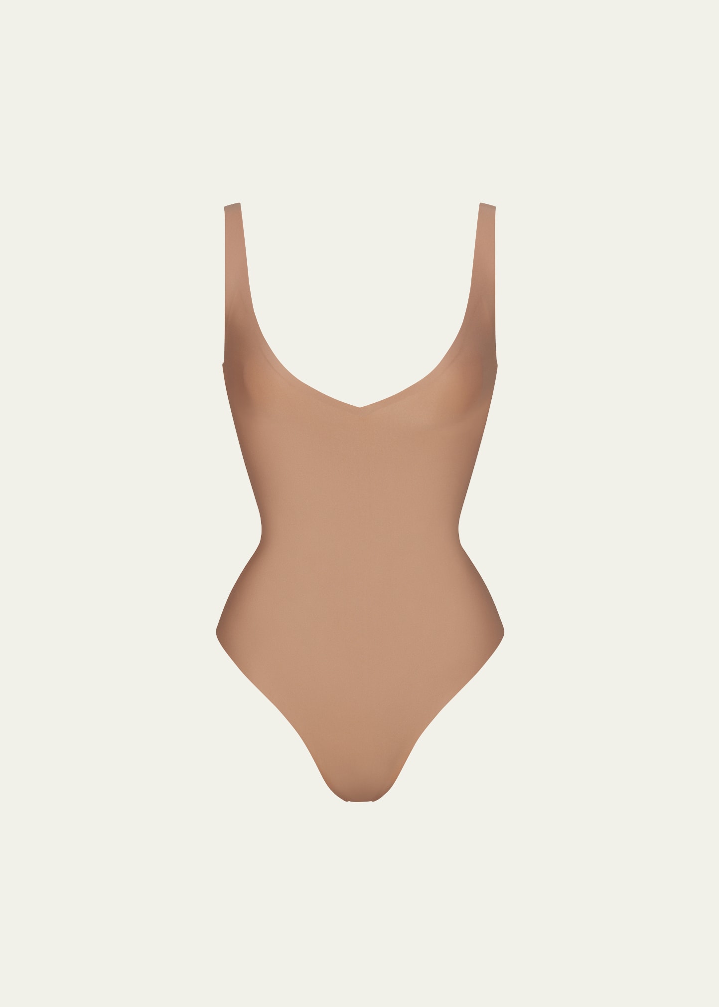 Skims Fits Everybody Square Neck Sleeveless Bodysuit In Sienna
