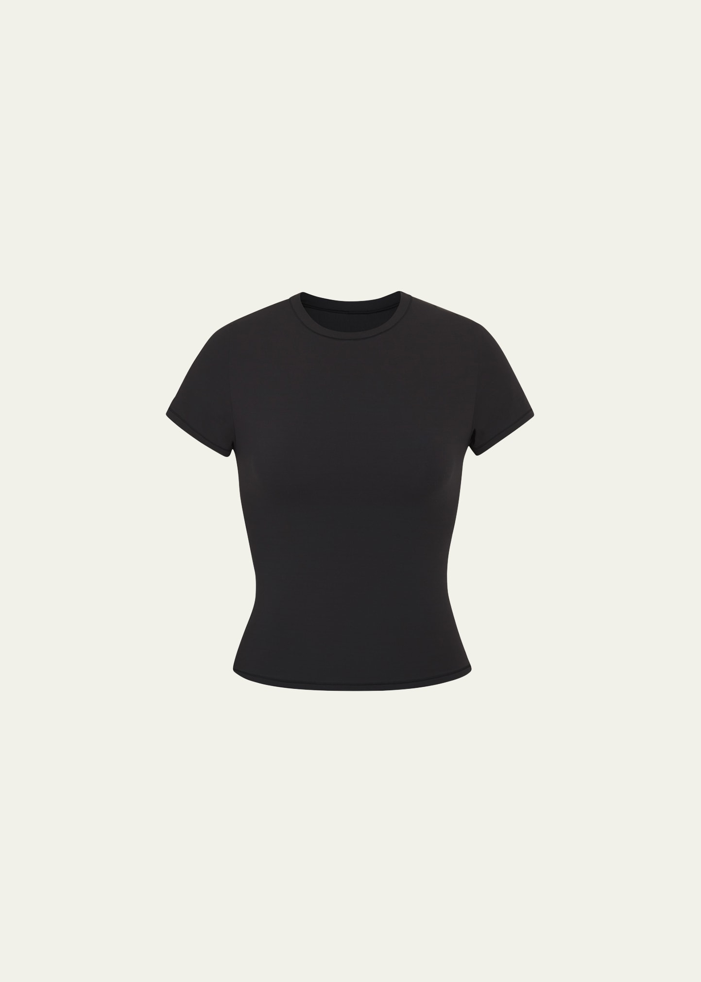 Skims Short-sleeve Crewneck T-shirt In Onyx