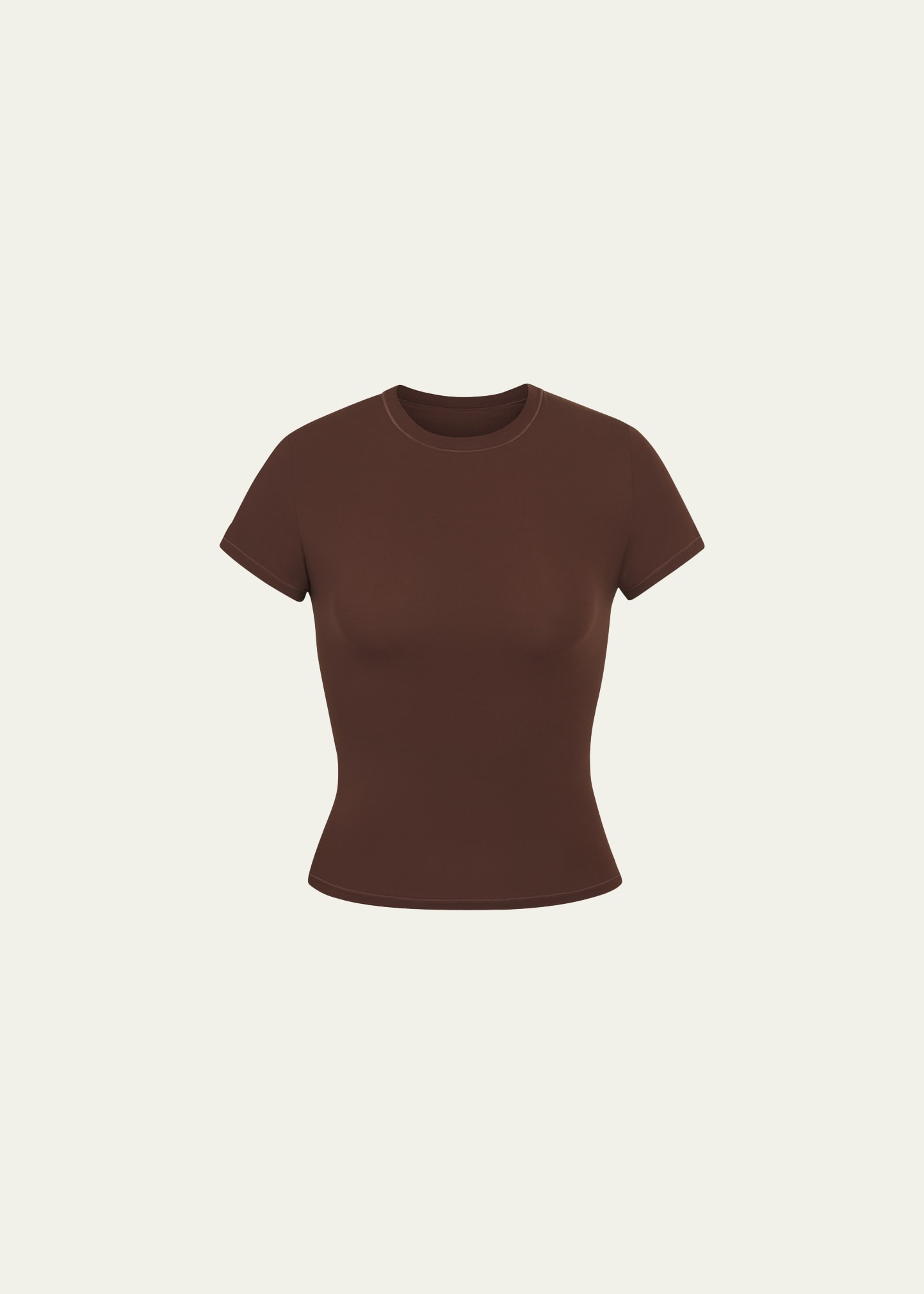 Shop Skims Fits Everybody Short-sleeve Crewneck T-shirt In Cocoa