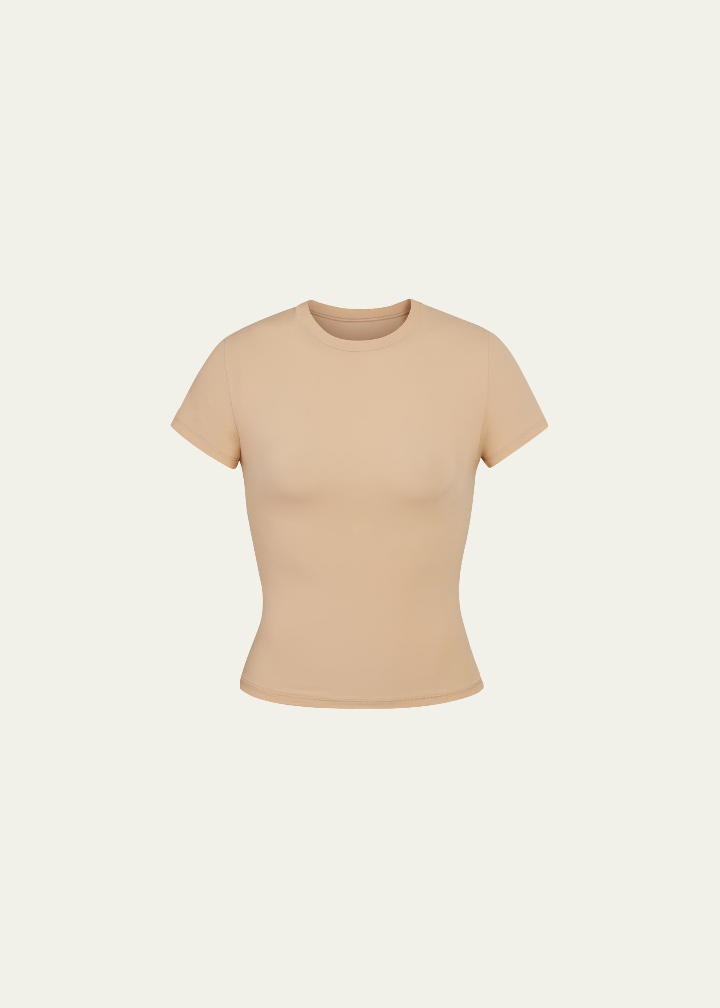 Skims Short-sleeve Crewneck T-shirt In Clay