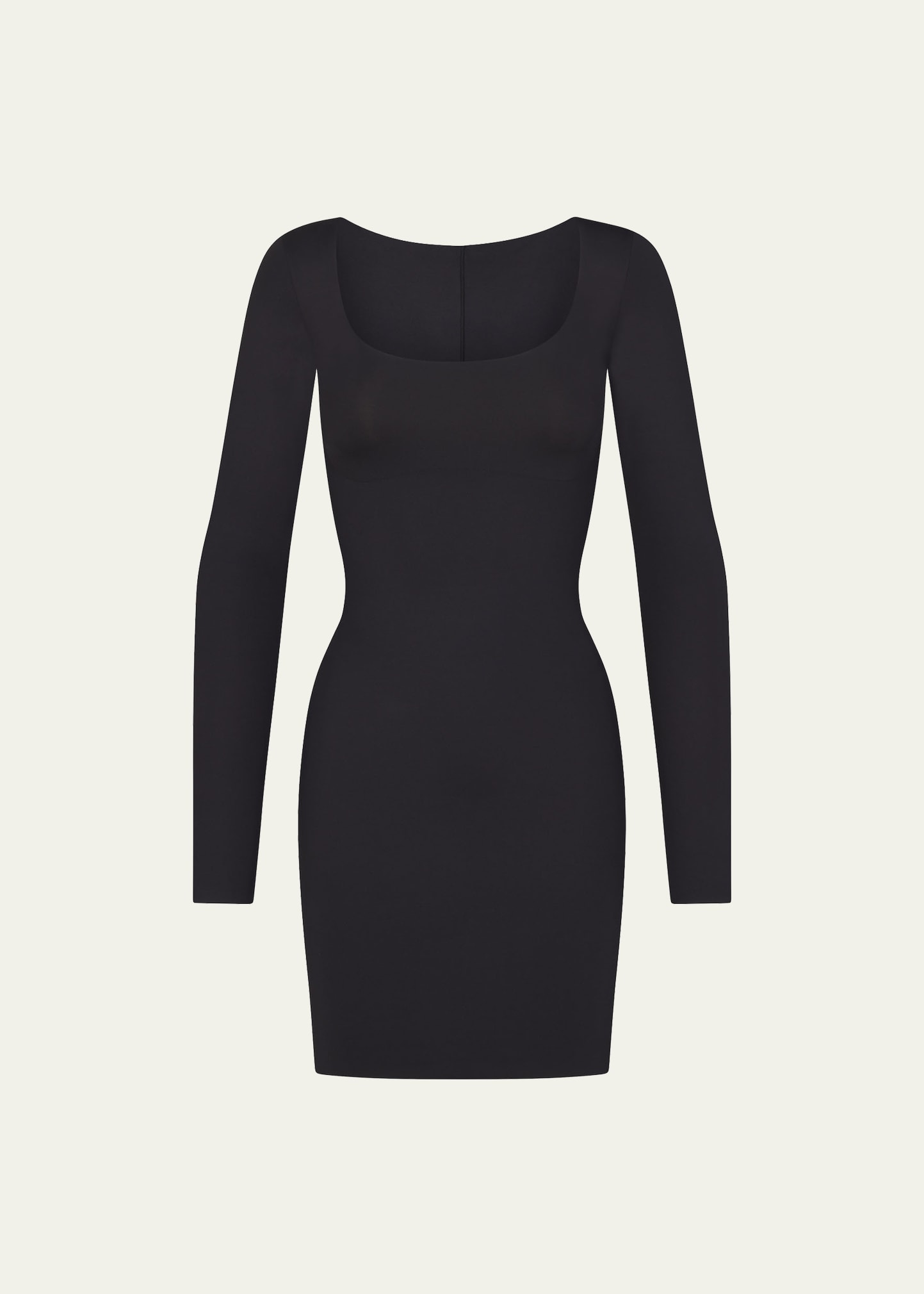 Body Long-Sleeve Scoop-Neck Mini Dress