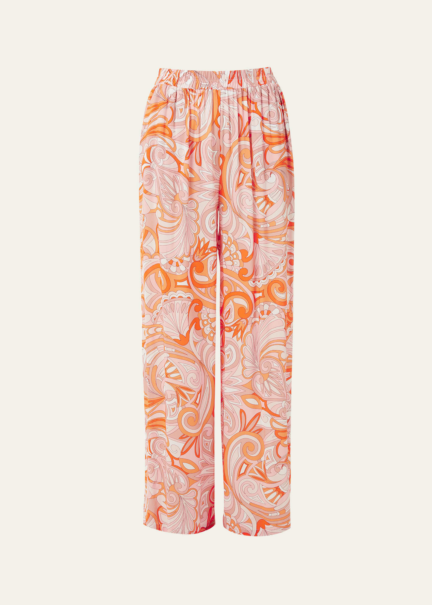 Melissa Odabash Womens Mirage Orange Olivia Abstract-print Wide-leg Mid-rise Woven Trousers In Mirage Orange