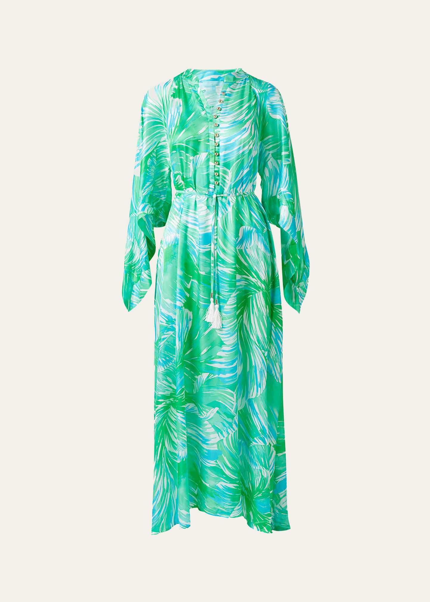 Shop Melissa Odabash Edith Printed Maxi Sun Dress Coverup In Rainforest