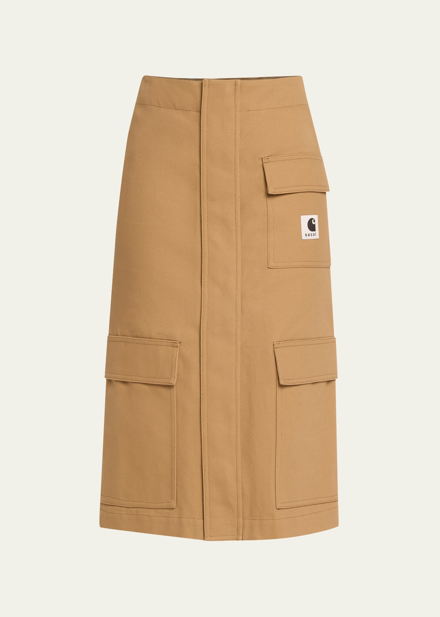 SACAI X CARHARTT CARGO POCKET PENCIL MIDI SKIRT