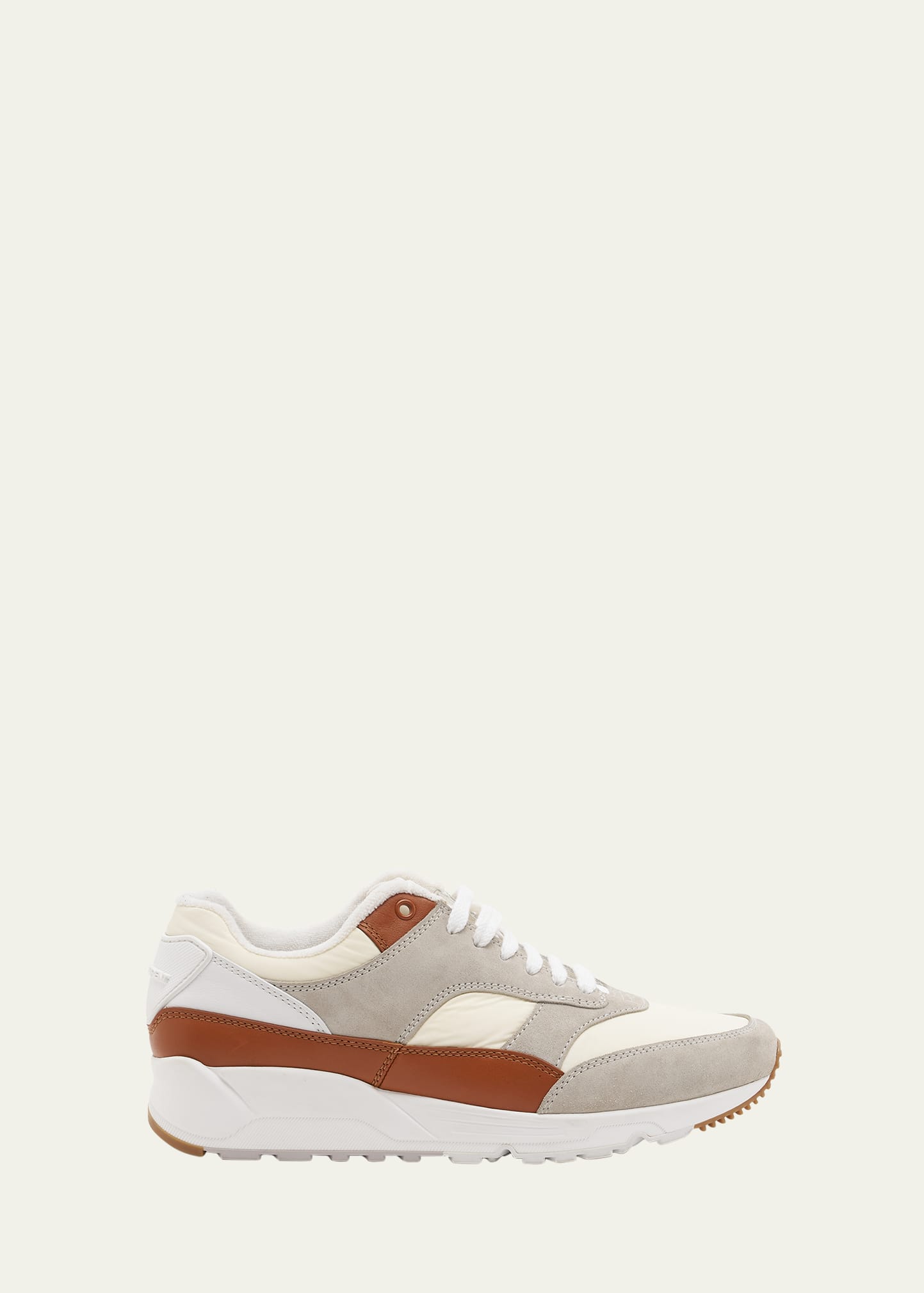 Saint Laurent Men's Bump 15 Nylon And Leather Low-top Sneakers In Grey/white