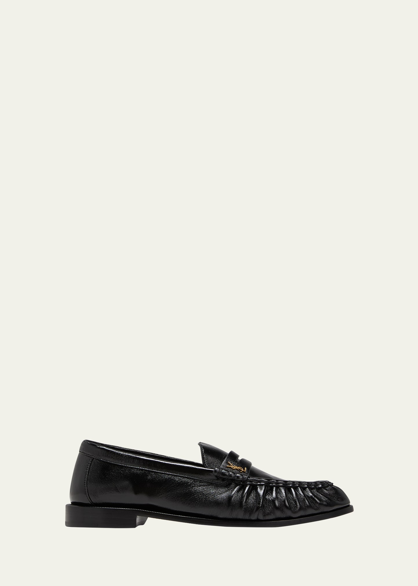 Shop Saint Laurent Men's Le Loafer 15 Cassandre Moccasin Penny Loafers In Black