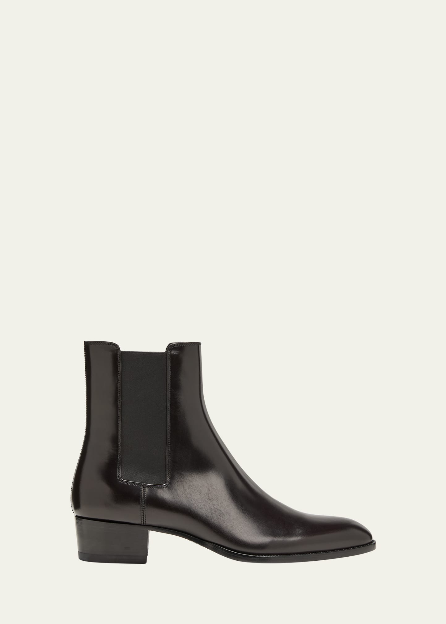 Shop Saint Laurent Men's Wyatt 40 Leather Chelsea Boots In Sparrow Brown