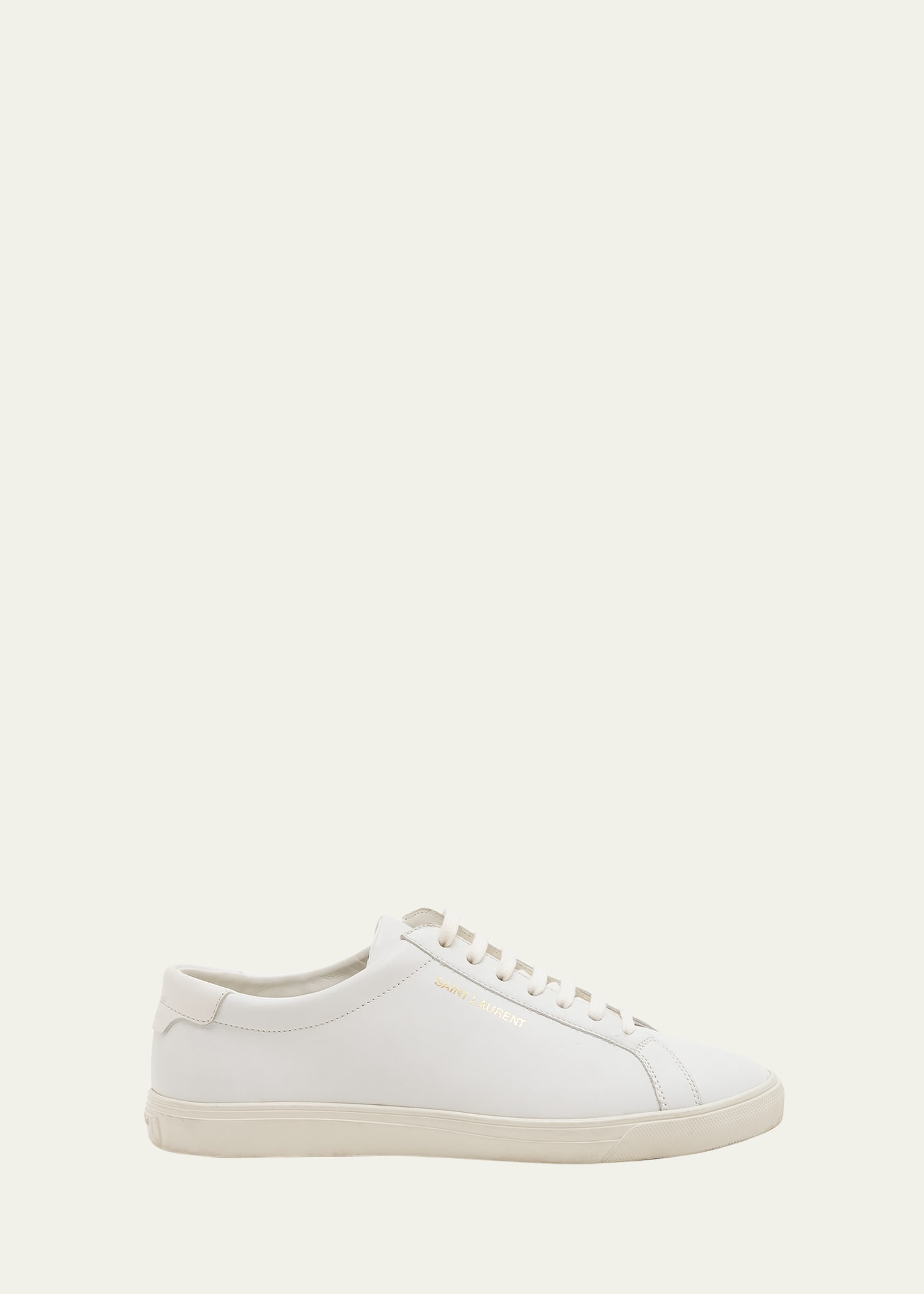Saint Laurent Men's Andy Leather Low-top Sneakers In White