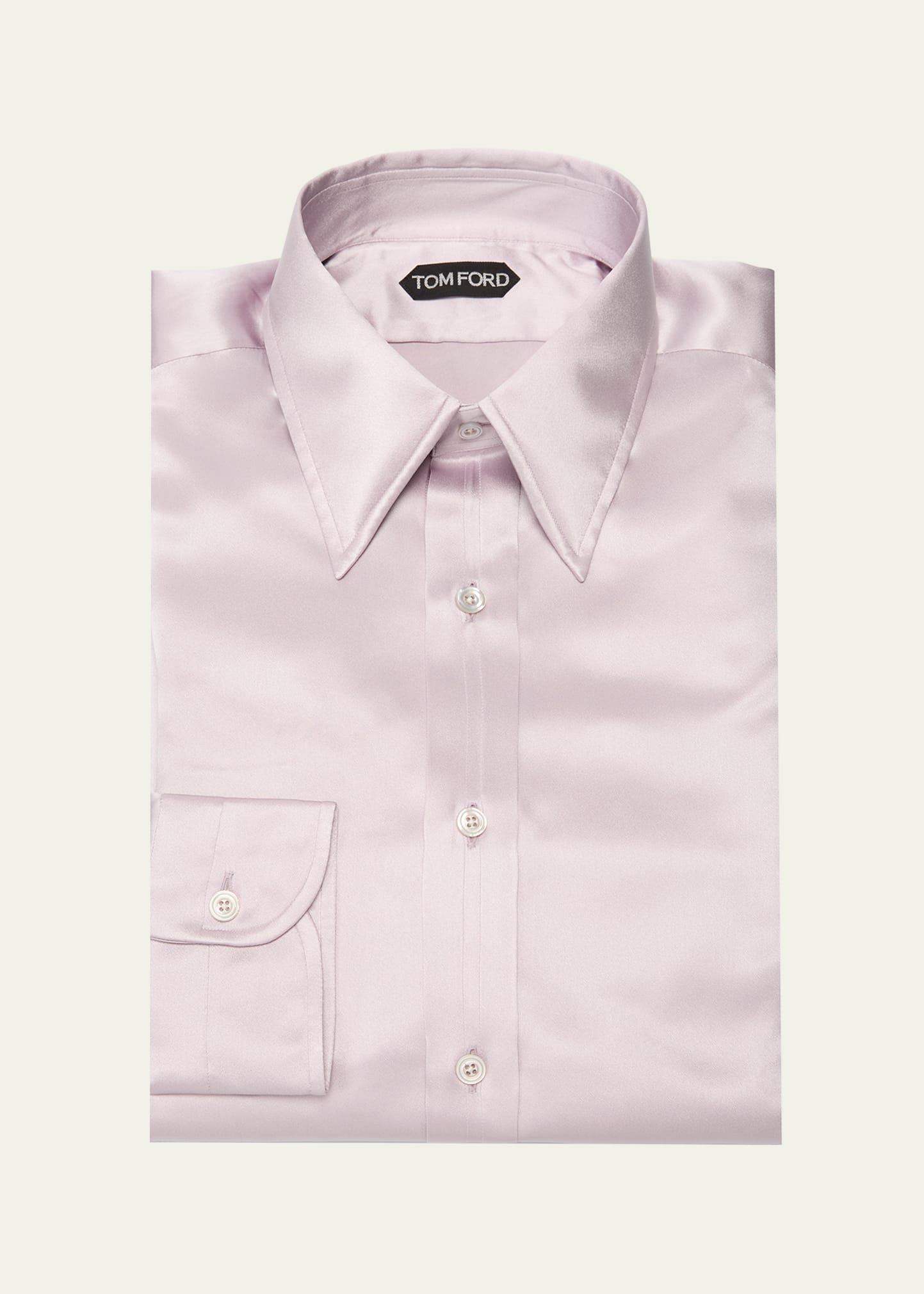 Tom Ford Men's Silk Charmeuse Slim Fit Dress Shirt In Dusty Lilac