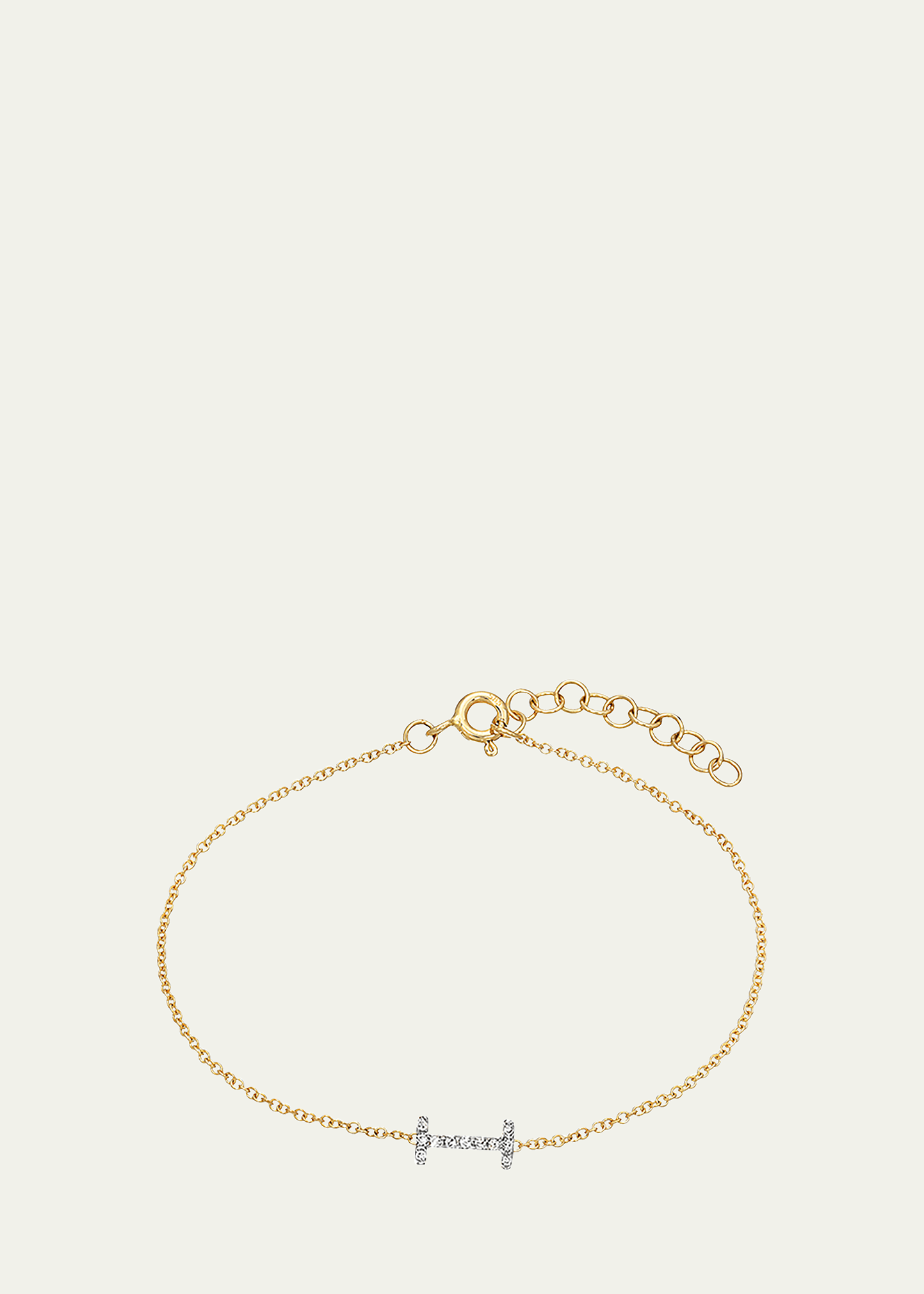 Zoe Lev Jewelry 14k Yellow Gold Diamond Initial X Bracelet