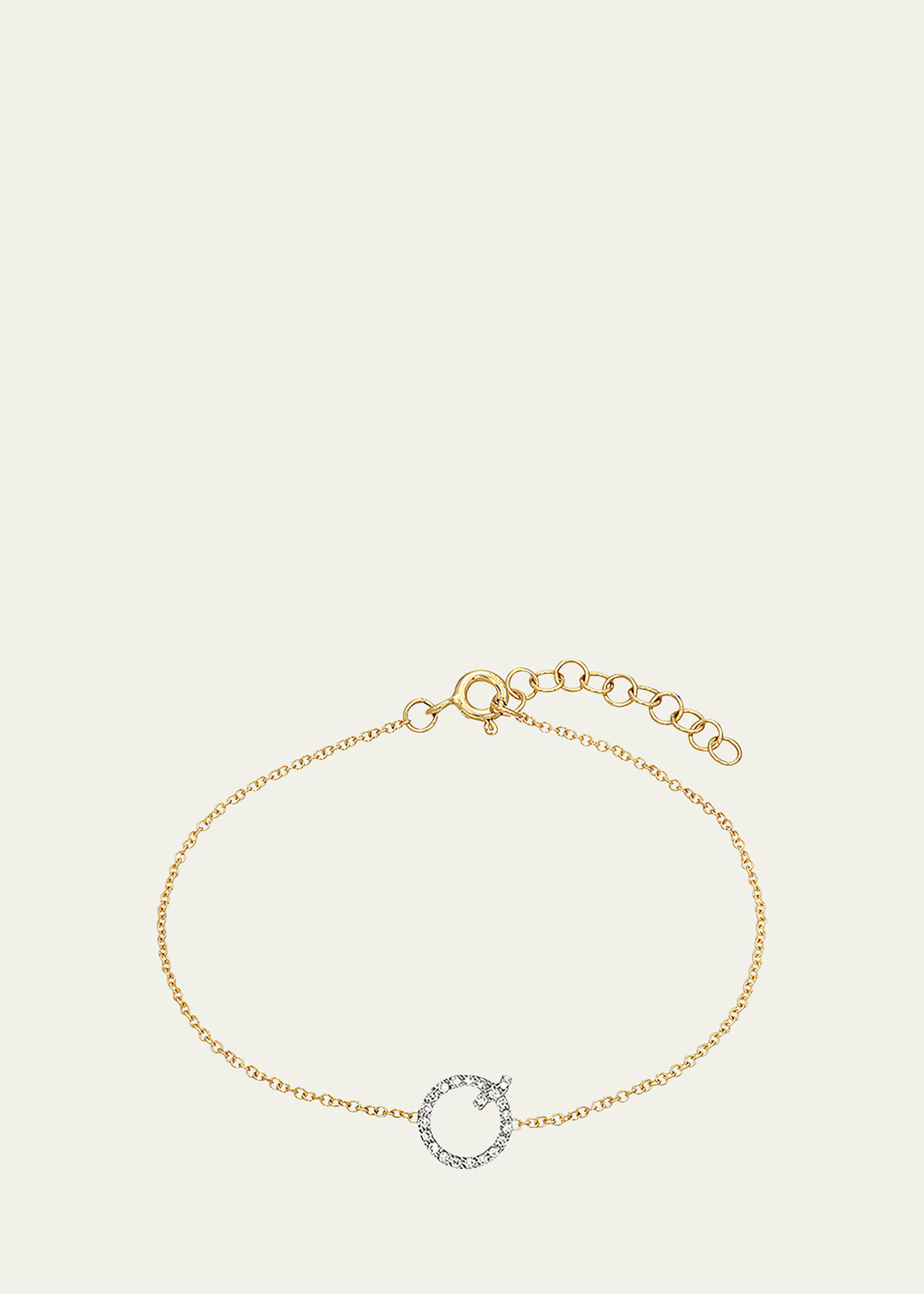 Zoe Lev Jewelry 14k Yellow Gold Diamond Initial X Bracelet