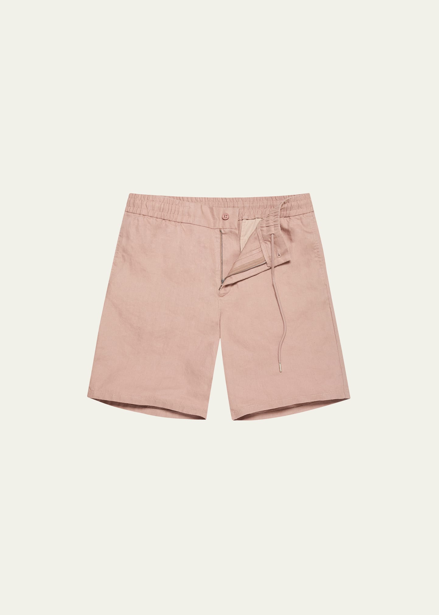 Orlebar Brown Cornell Linen Shorts In Caramel Pink