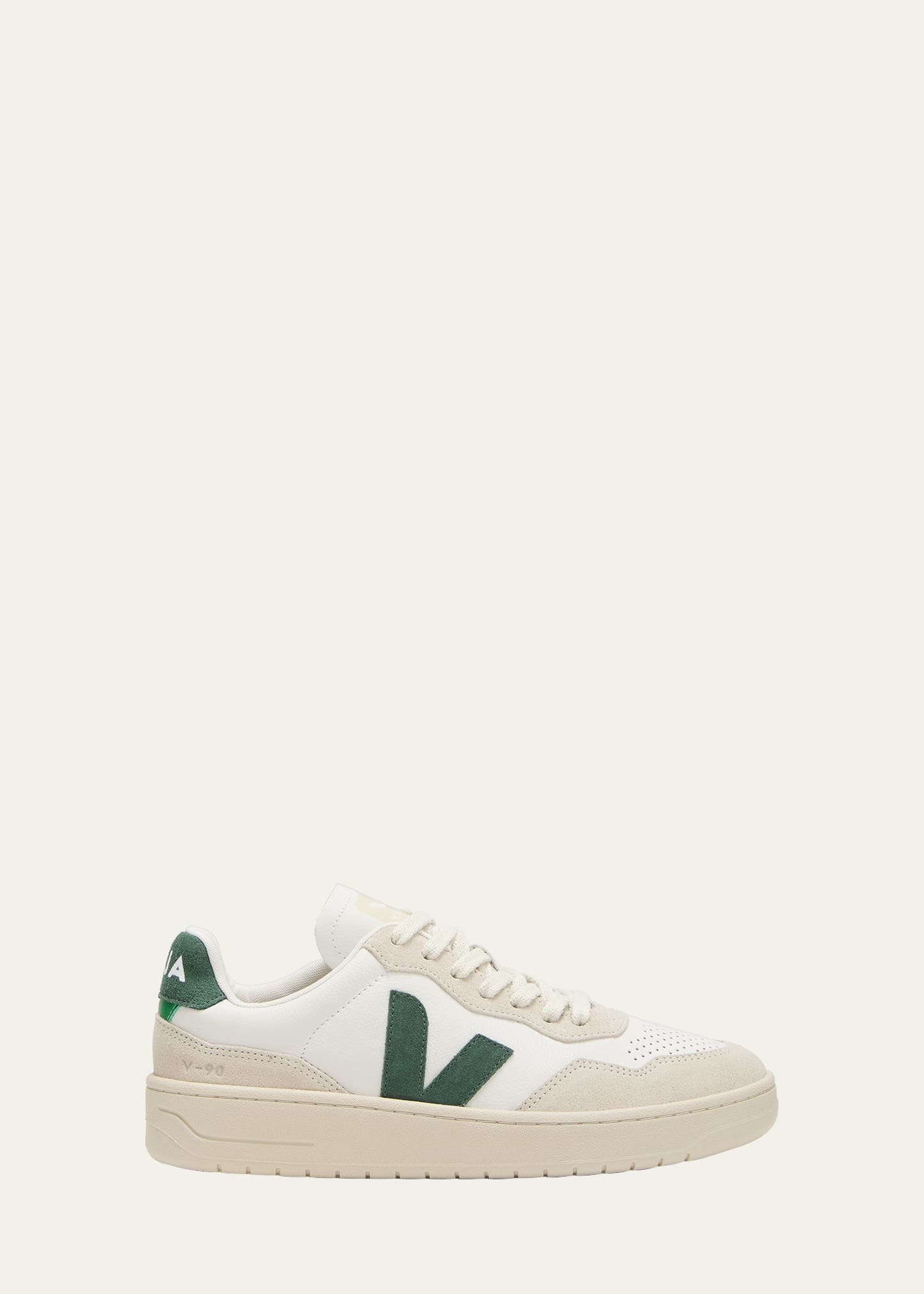 Veja V-10 Bicolor Leather Low-top Sneakers In Exw/cyp