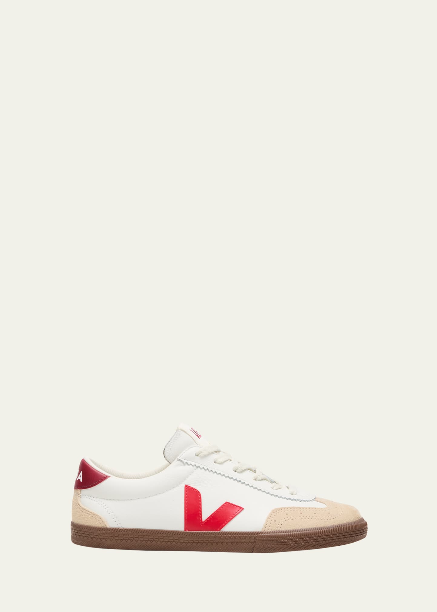 Veja Volley Tricolored Low-top Court Sneakers In Wht_pekin_bark