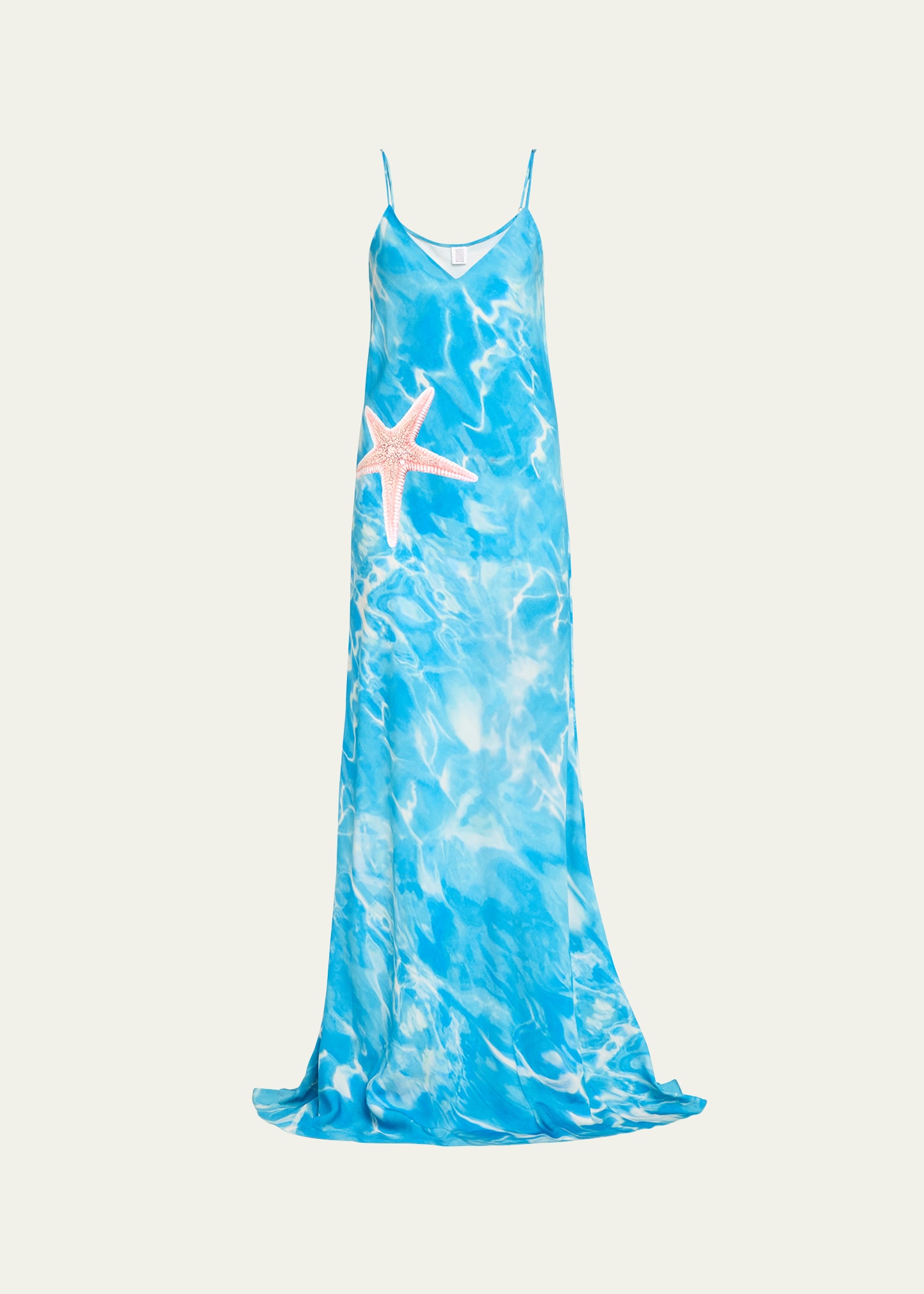 Shop Rosie Assoulin Slippery When Wet Slip Dress In Turquoise