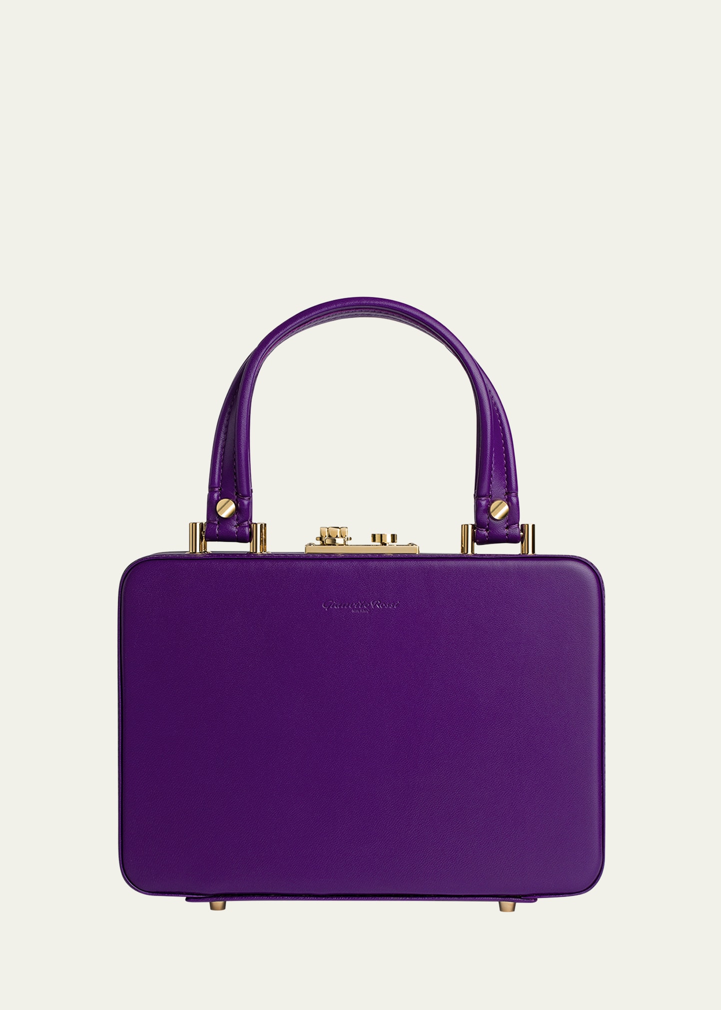 Shop Gianvito Rossi Vali Box Leather Top-handle Bag In Violet