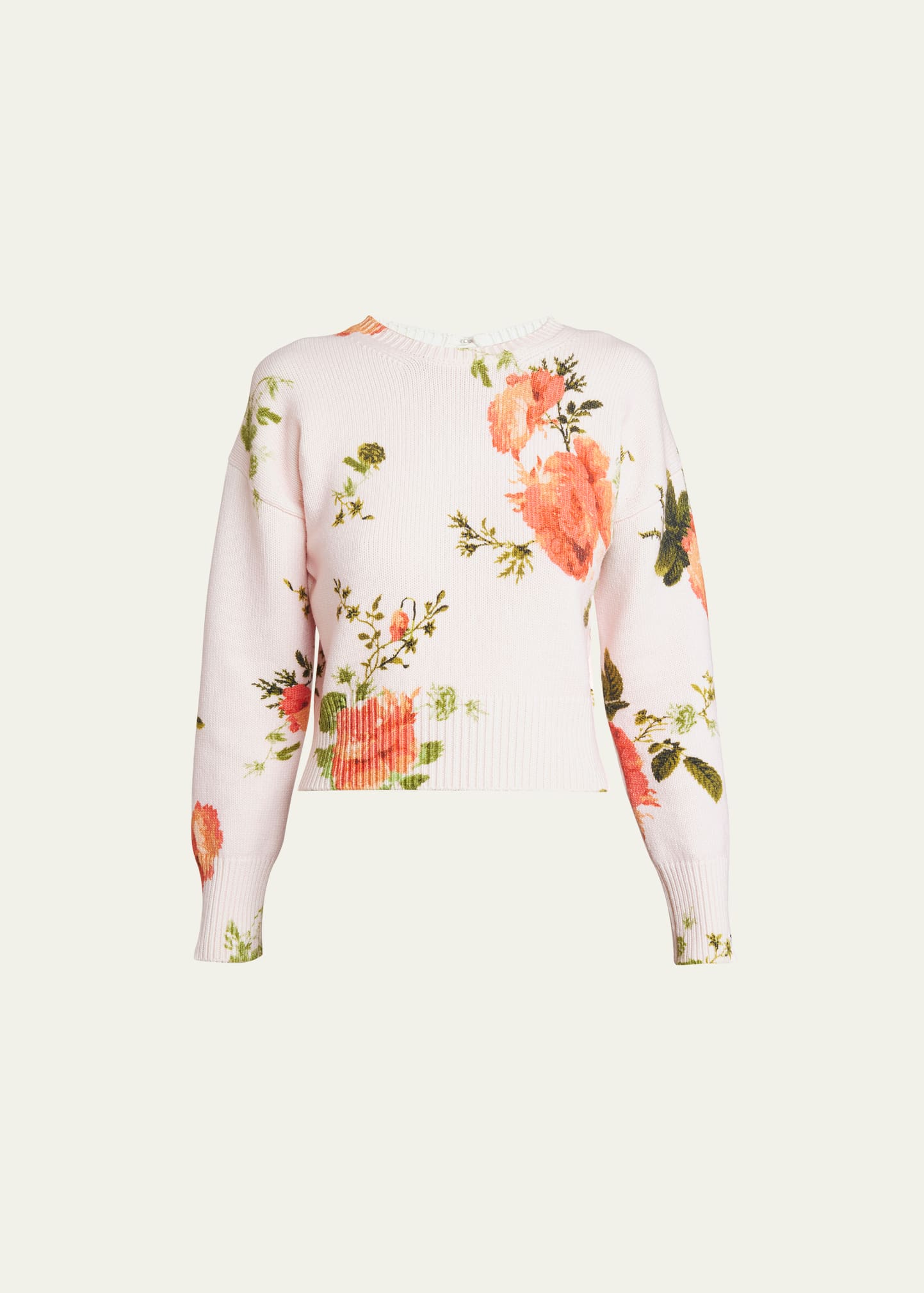 Shop Erdem Floral Wool Sweater In Cavendish Rose Sh