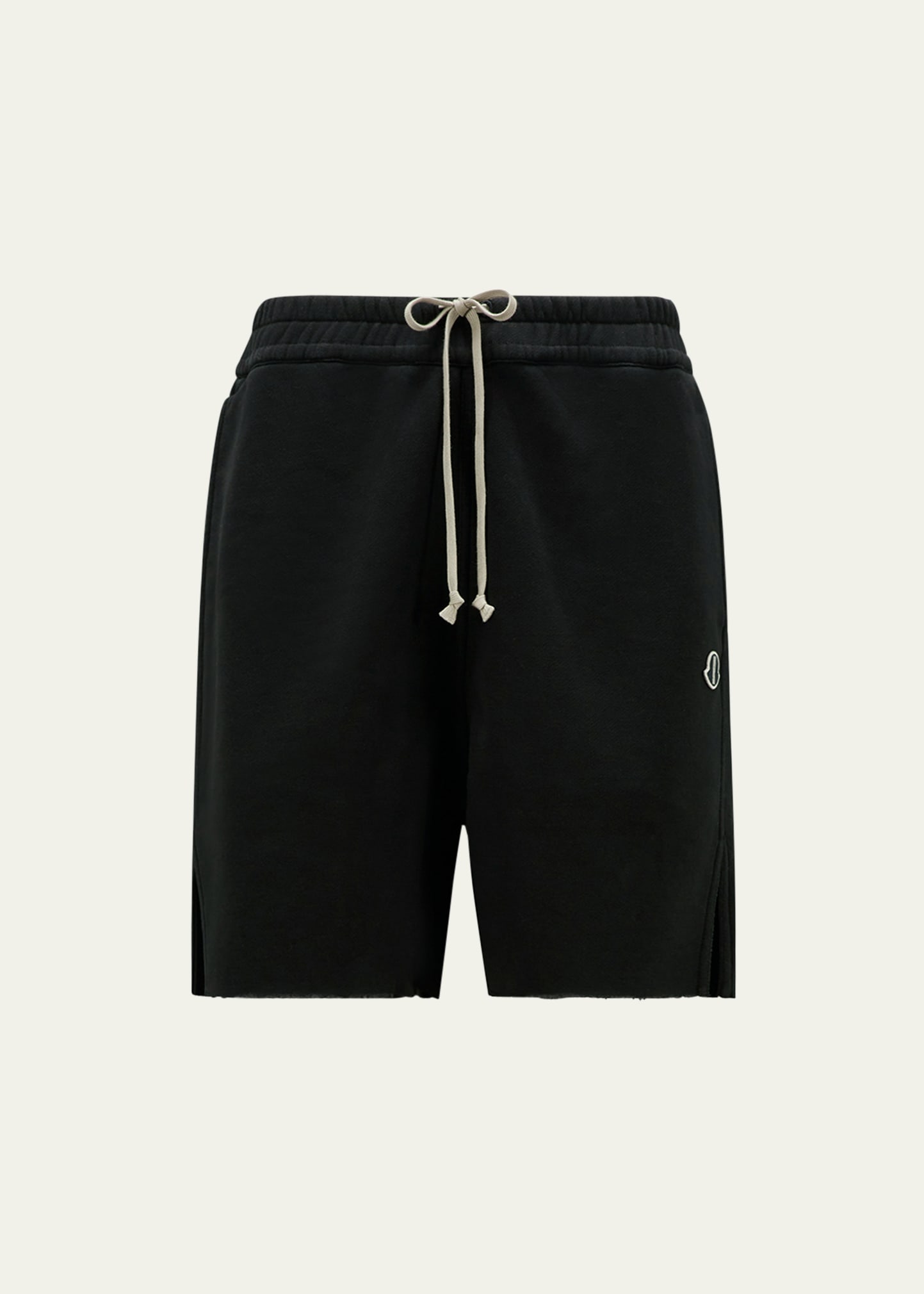 Shop Rick Owens X Moncler Men's Long Drawstring Boxer Shorts In Black