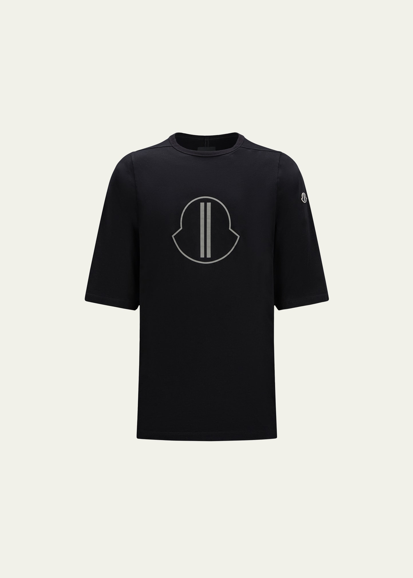 Shop Rick Owens X Moncler Men's Logo Print Cotton T-shirt In Black