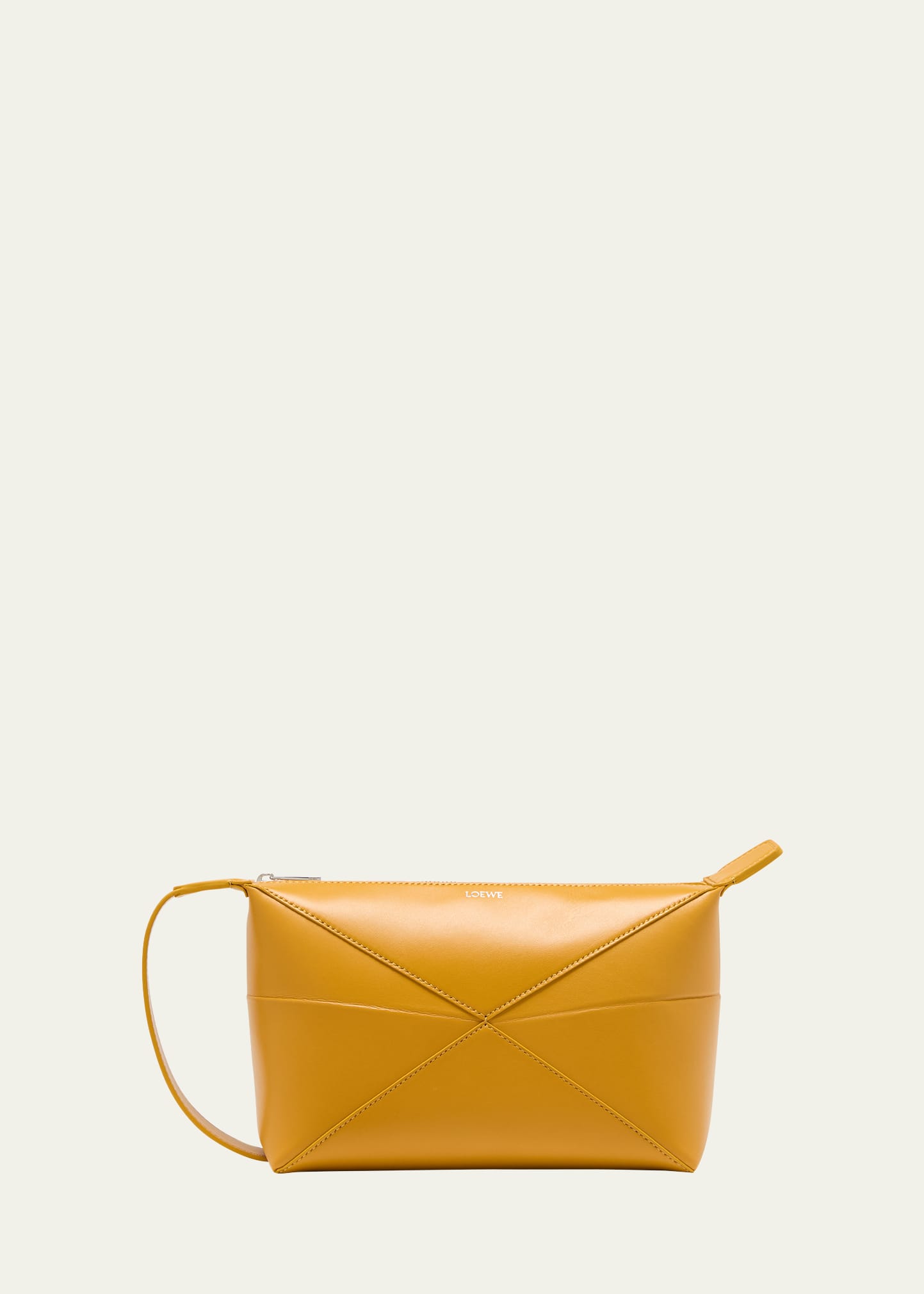 Loewe Men's Puzzle Fold Leather Toiletry Bag In Sunflower