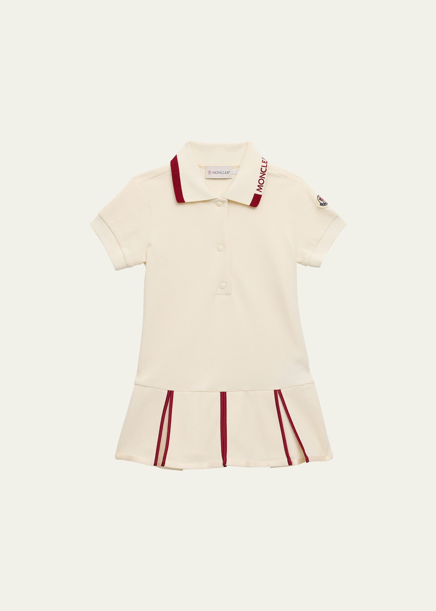 Girl's Pleated Short-Sleeve Logo Polo Dress, Size 4-6