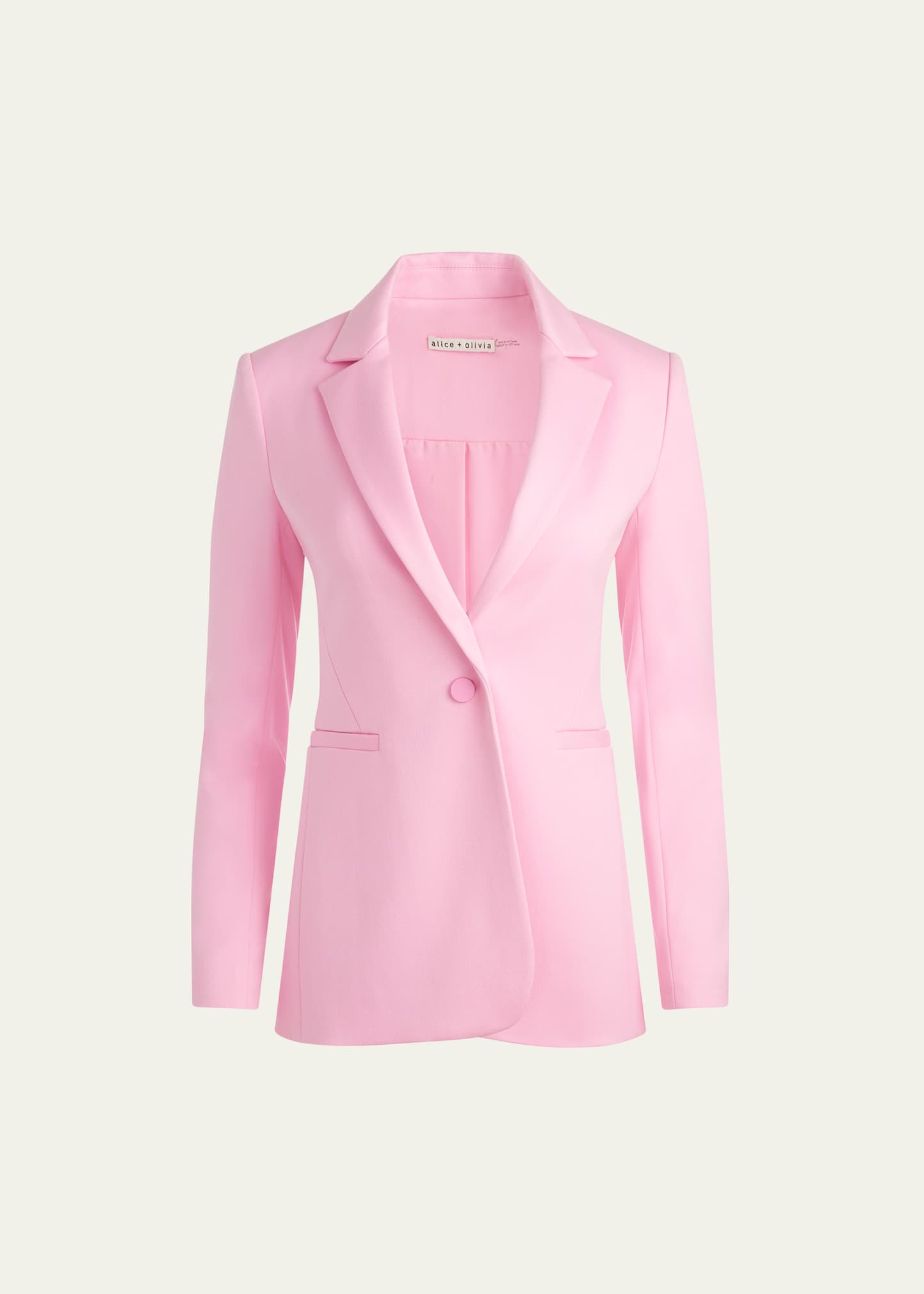 Shop Alice And Olivia Macey Fitted Single-breasted Blazer In Cherry Blossom