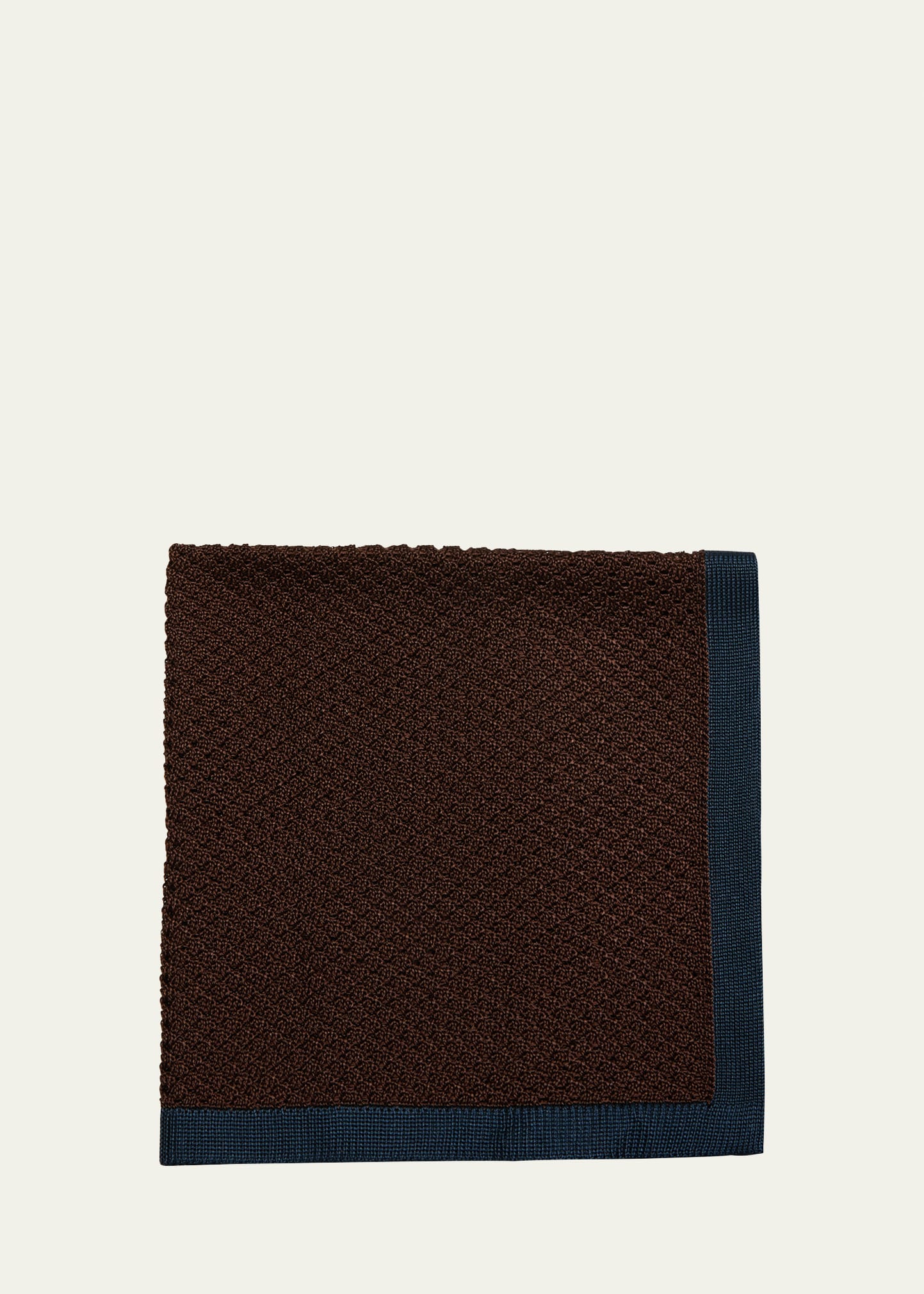 Brioni Men's Silk Knit Pocket Square In Brown