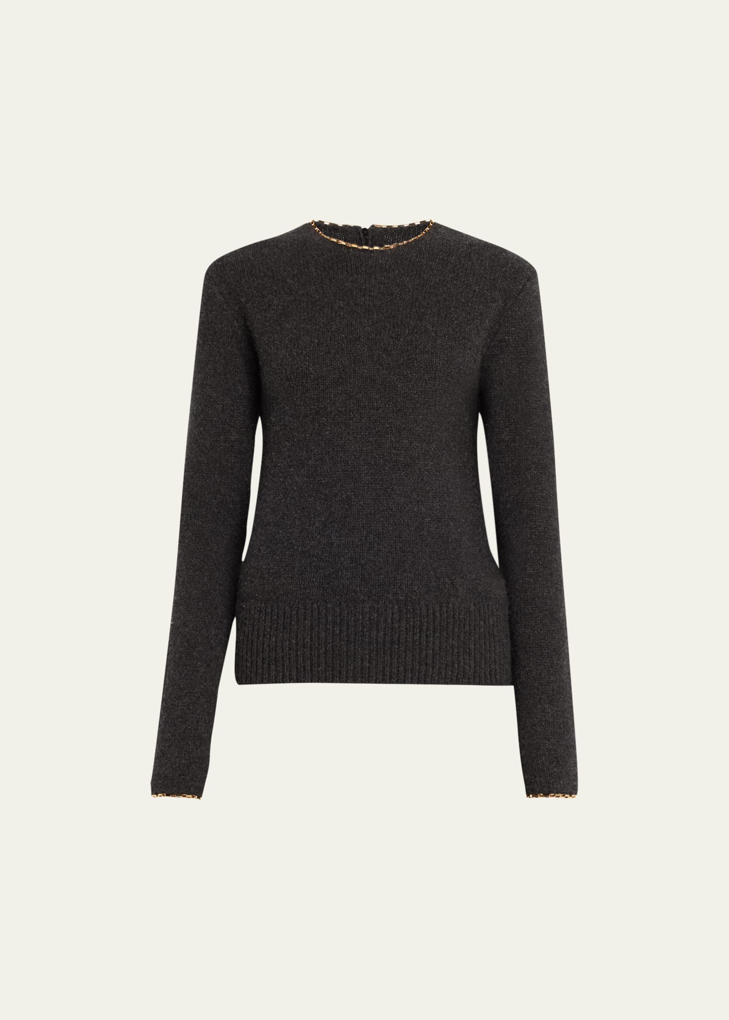 Totême Black Crewneck Sweater In Charcoal
