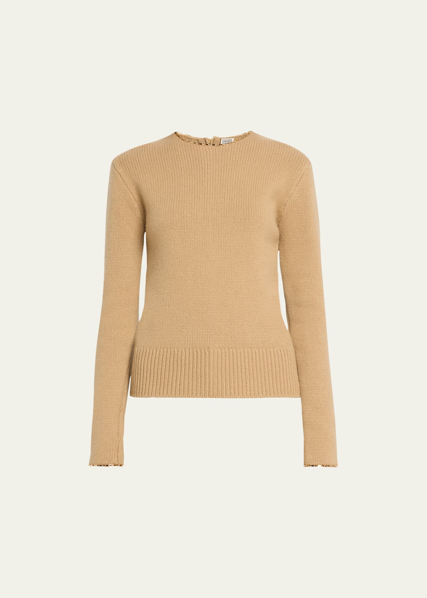 Totême Chain Edge Crewneck Jumper In Beige