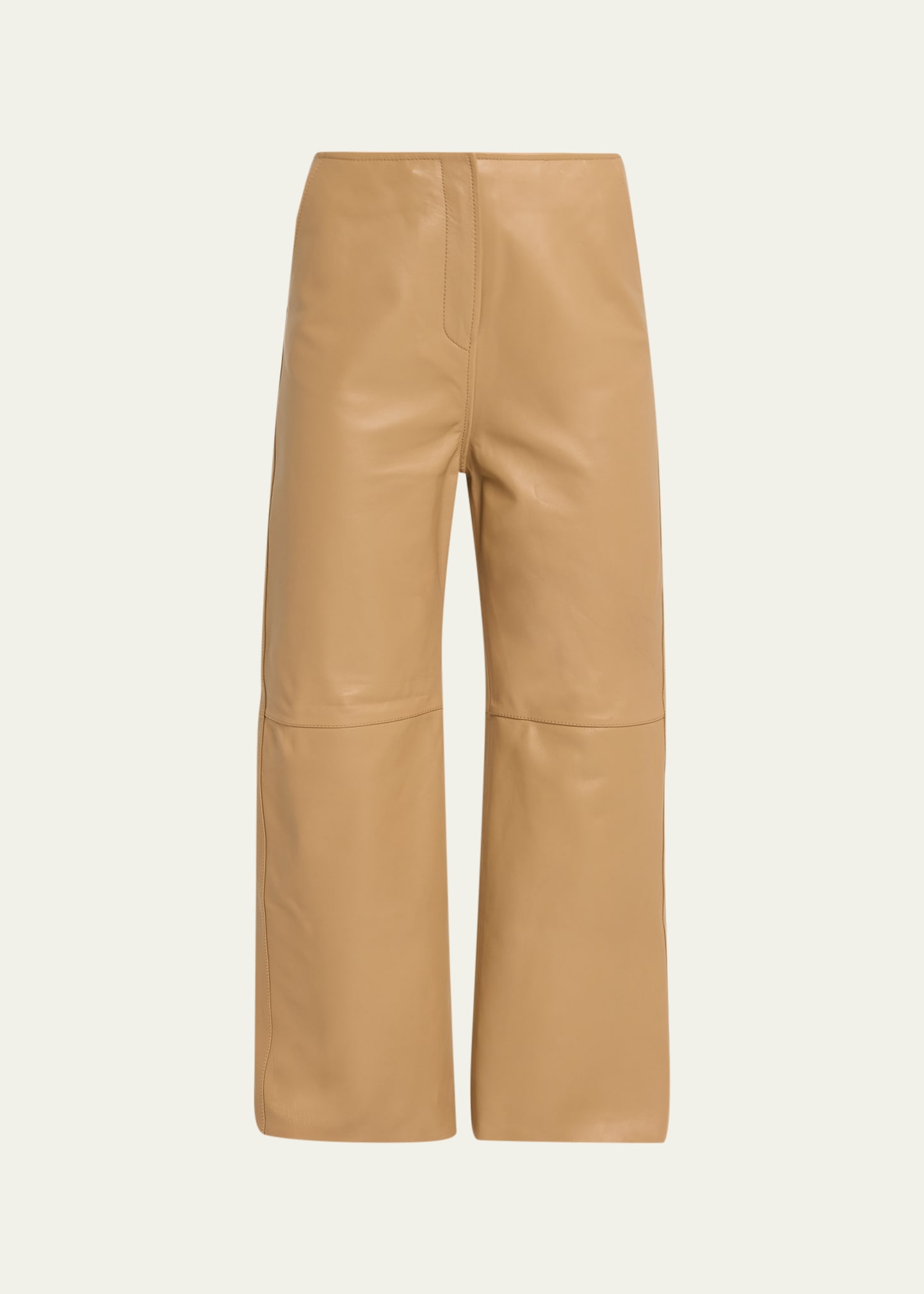 Totême Paneled Leather Trousers In Beige