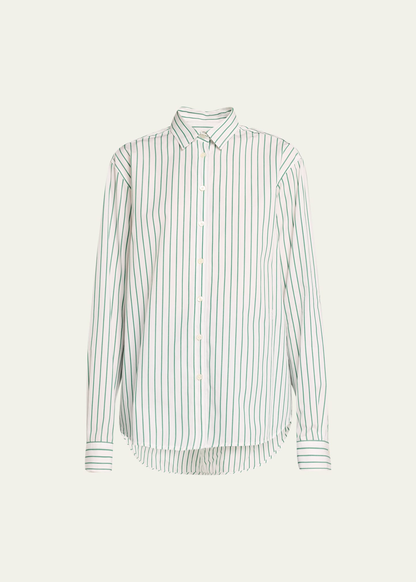 Totême Signature Stripe Poplin Oversized Button Up Shirt In Open White