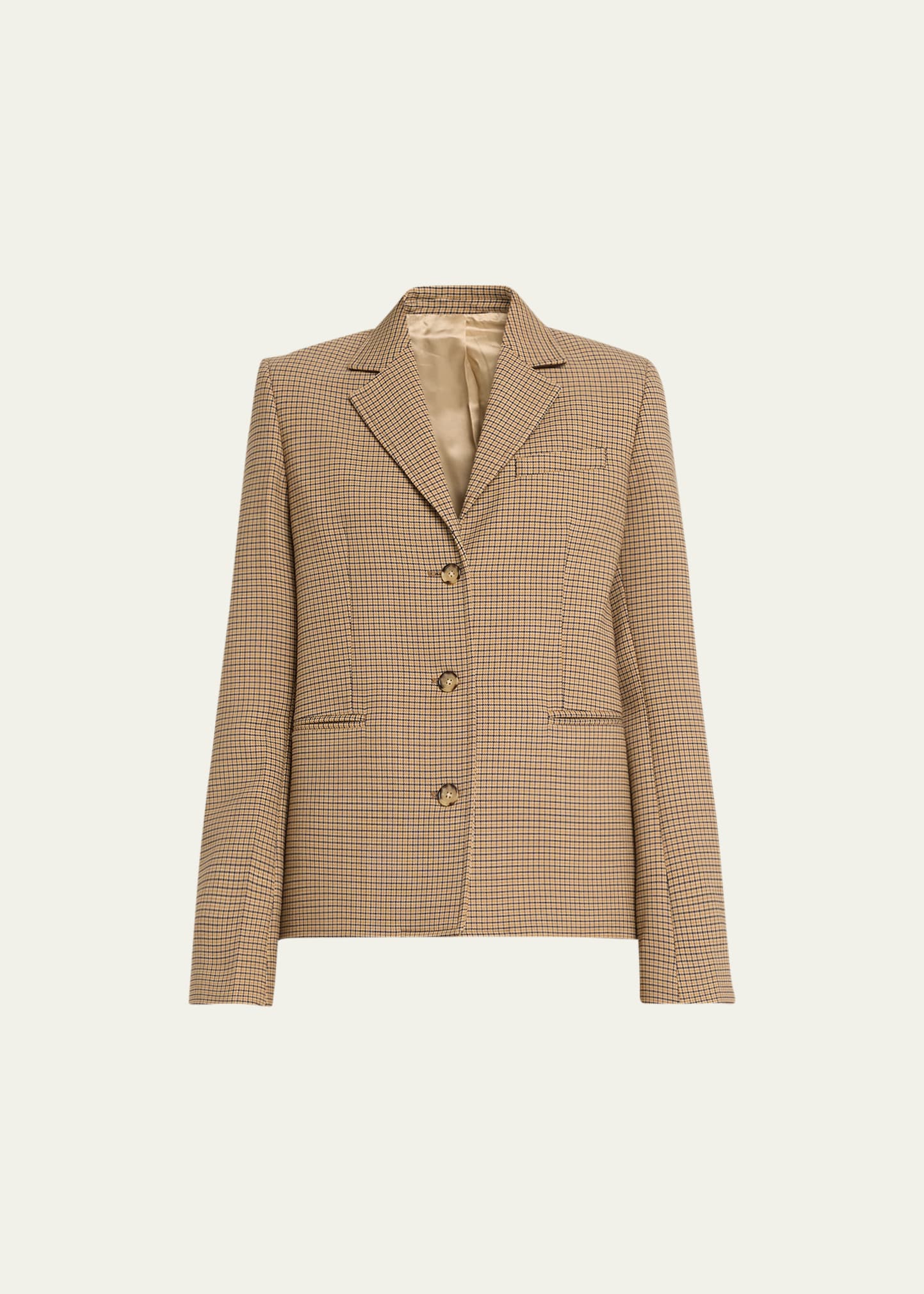 Shop Totême Petite Houndstooth Blazer In Beige