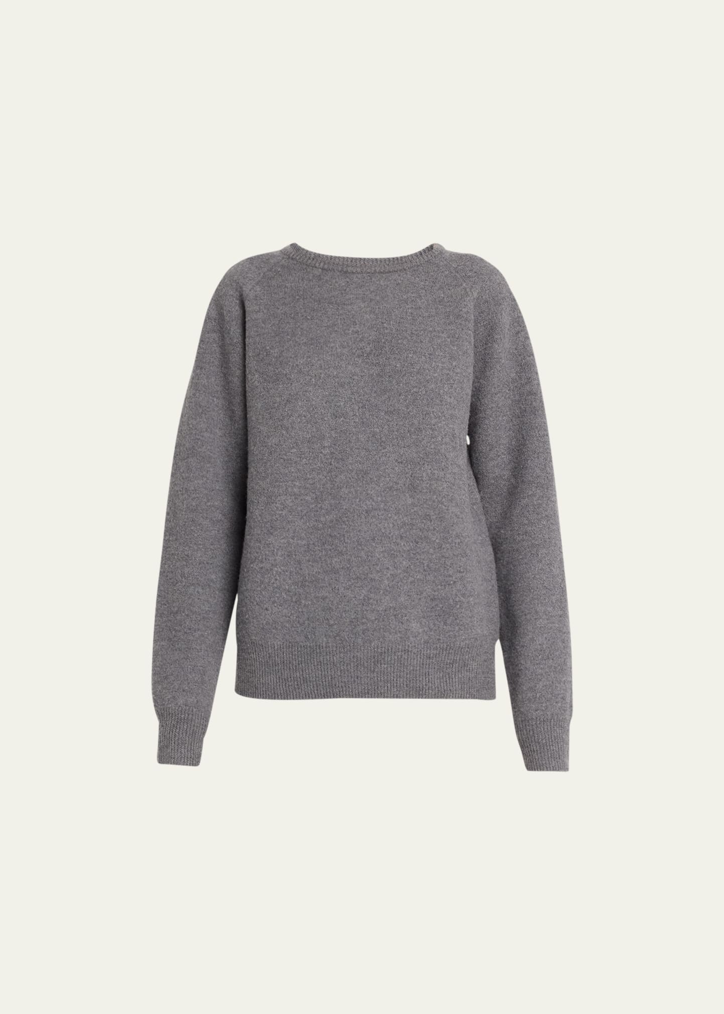 Totême Crewneck Wool Sweater In Medium Grey