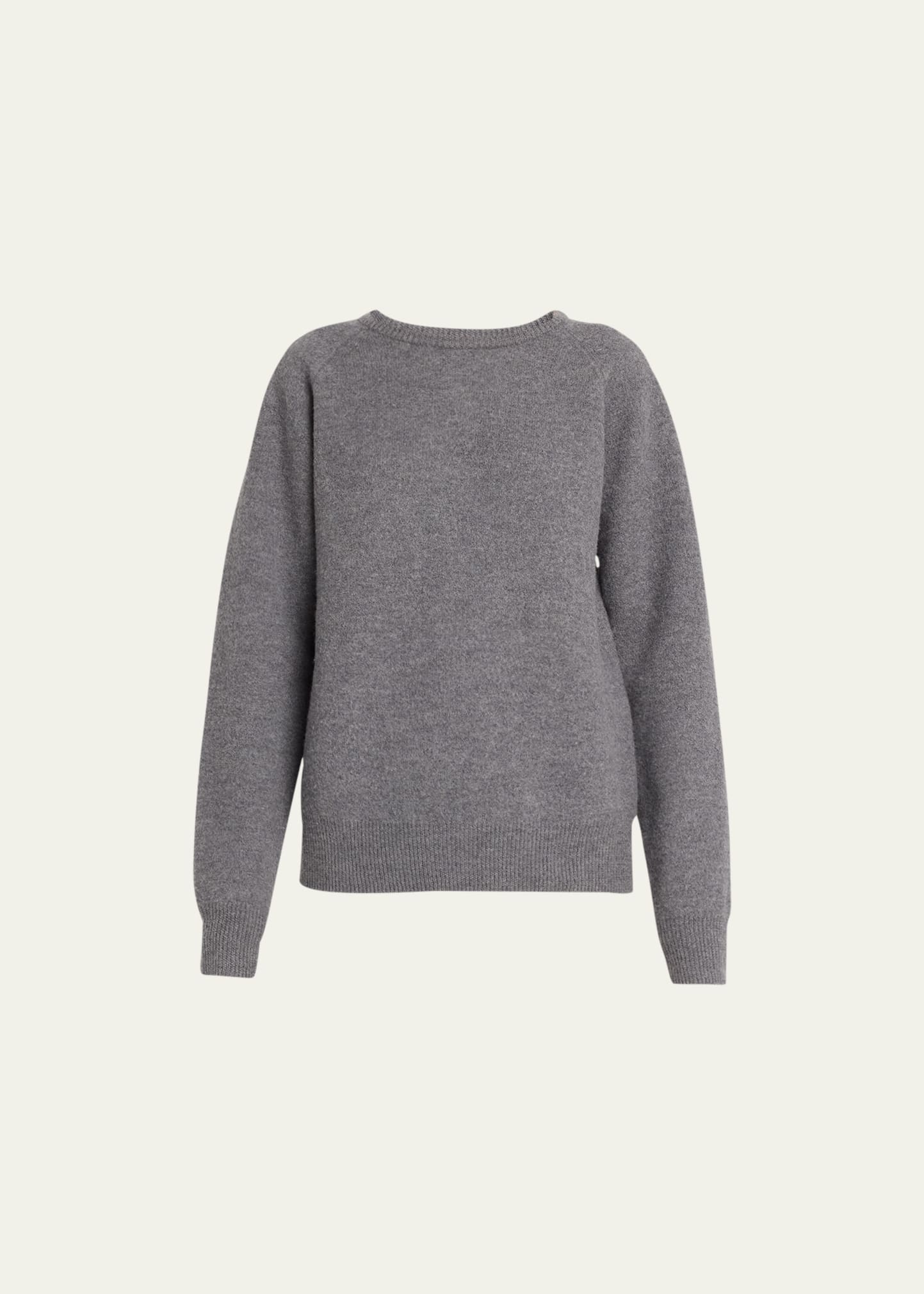 Totême Crewneck Wool Sweater In 149 Gun Metal