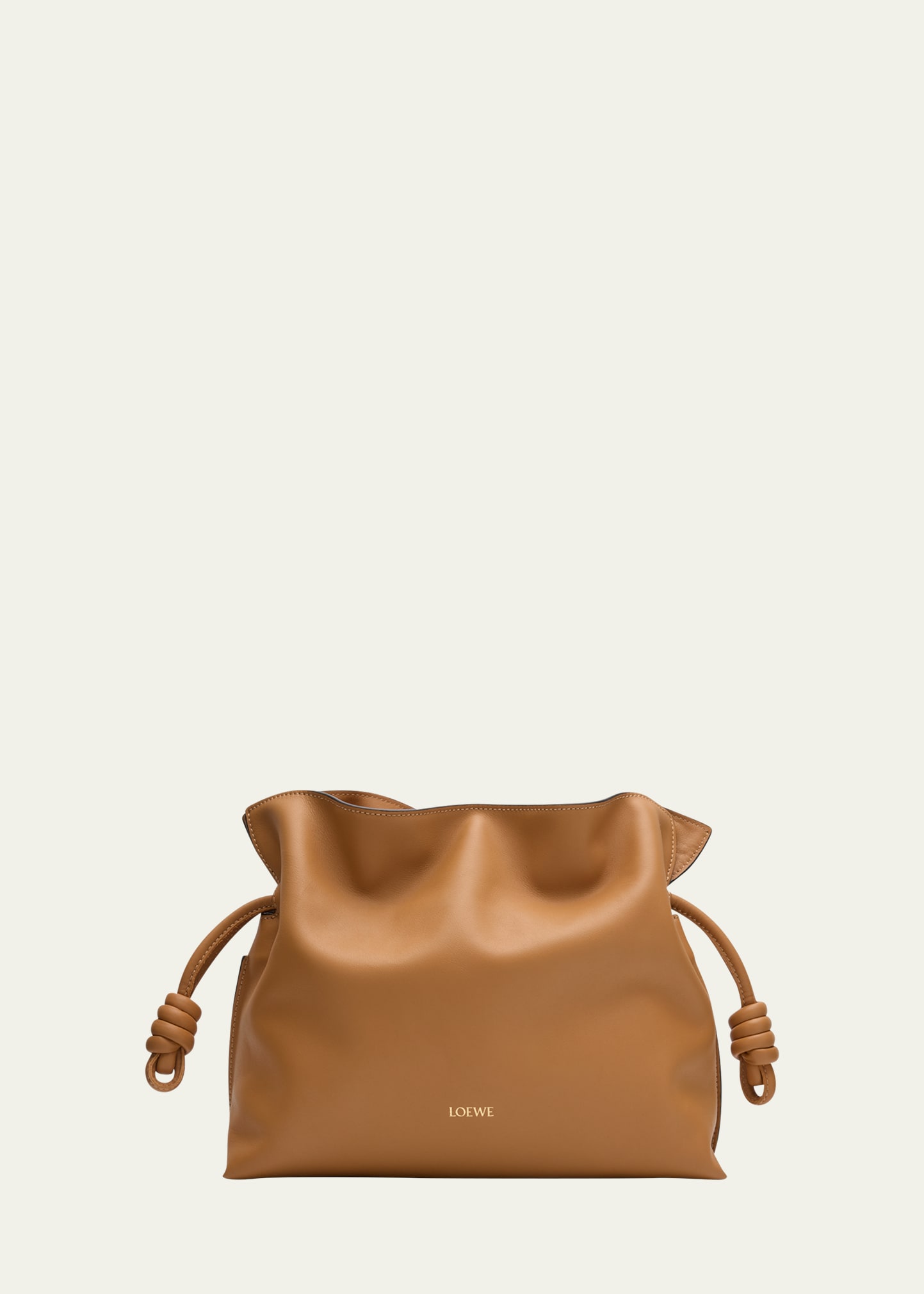 Loewe Flamenco Leather Clutch Bag In 2586 Warm Desert