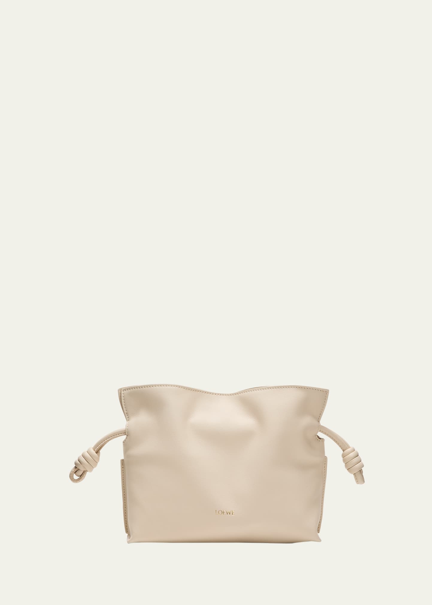 Loewe Flamenco Mini Leather Clutch Bag In Angora