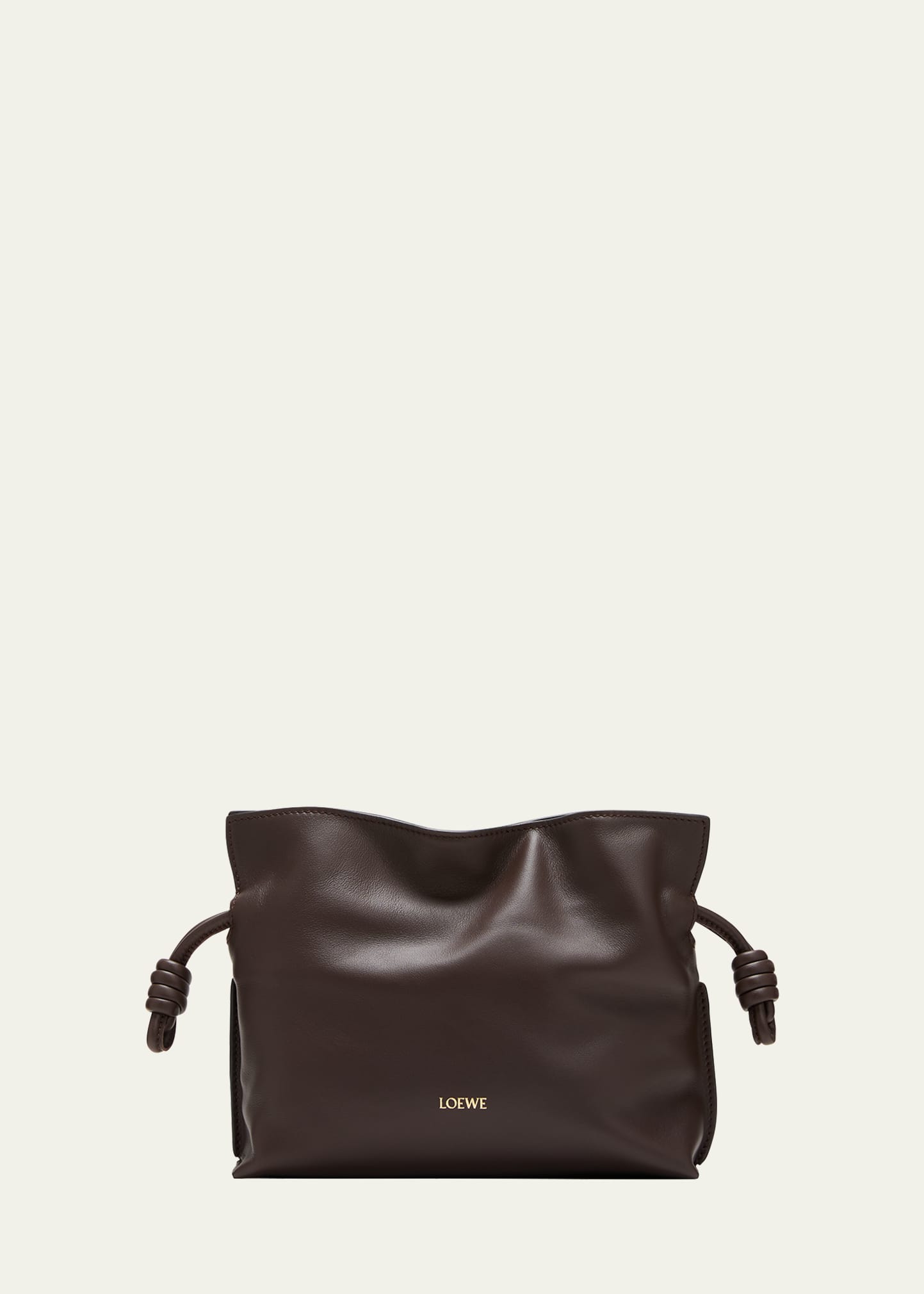 Loewe Flamenco Mini Leather Clutch Bag In 3606 Chocolate