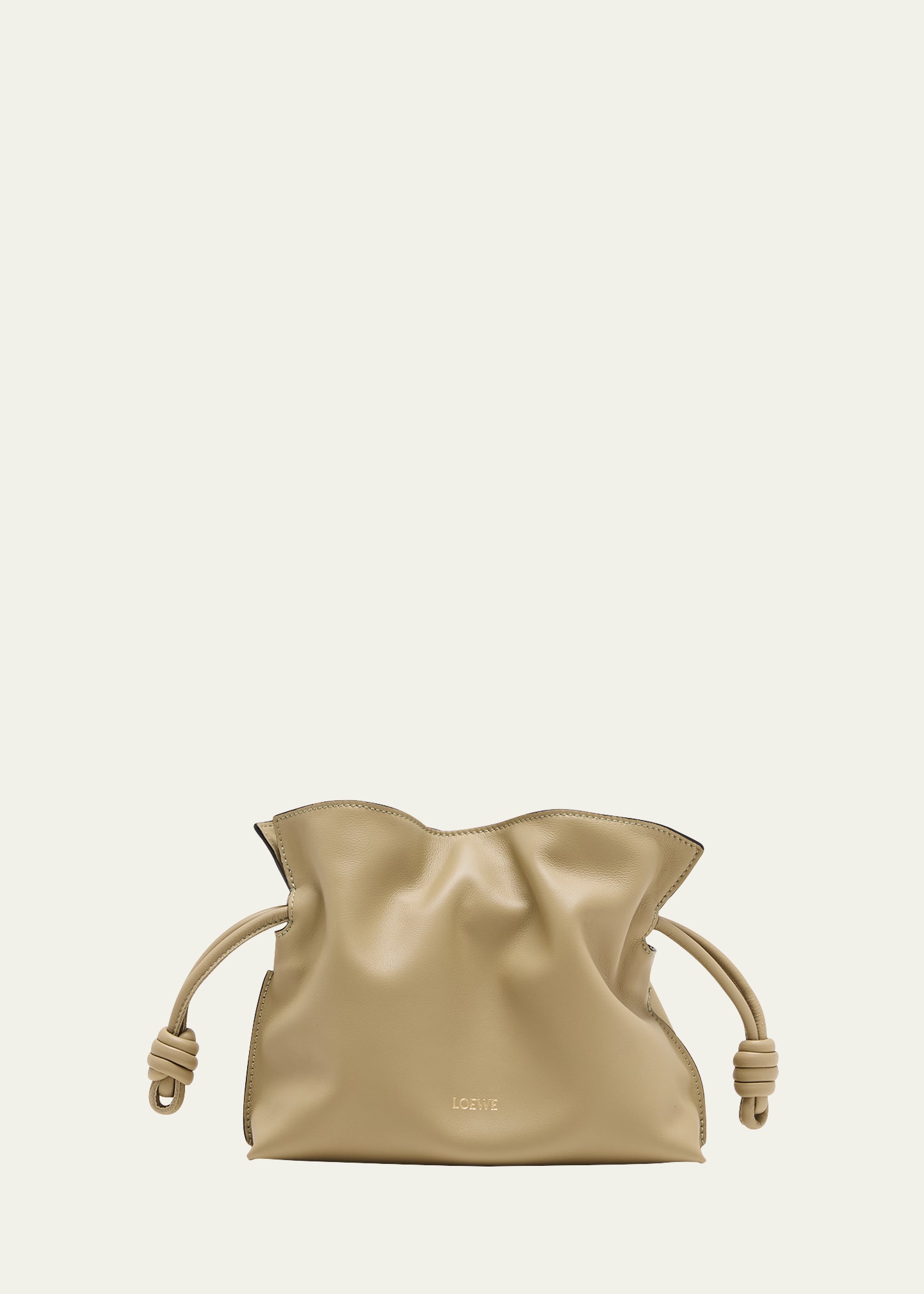Loewe Flamenco Mini Leather Clutch Bag In Clay Green